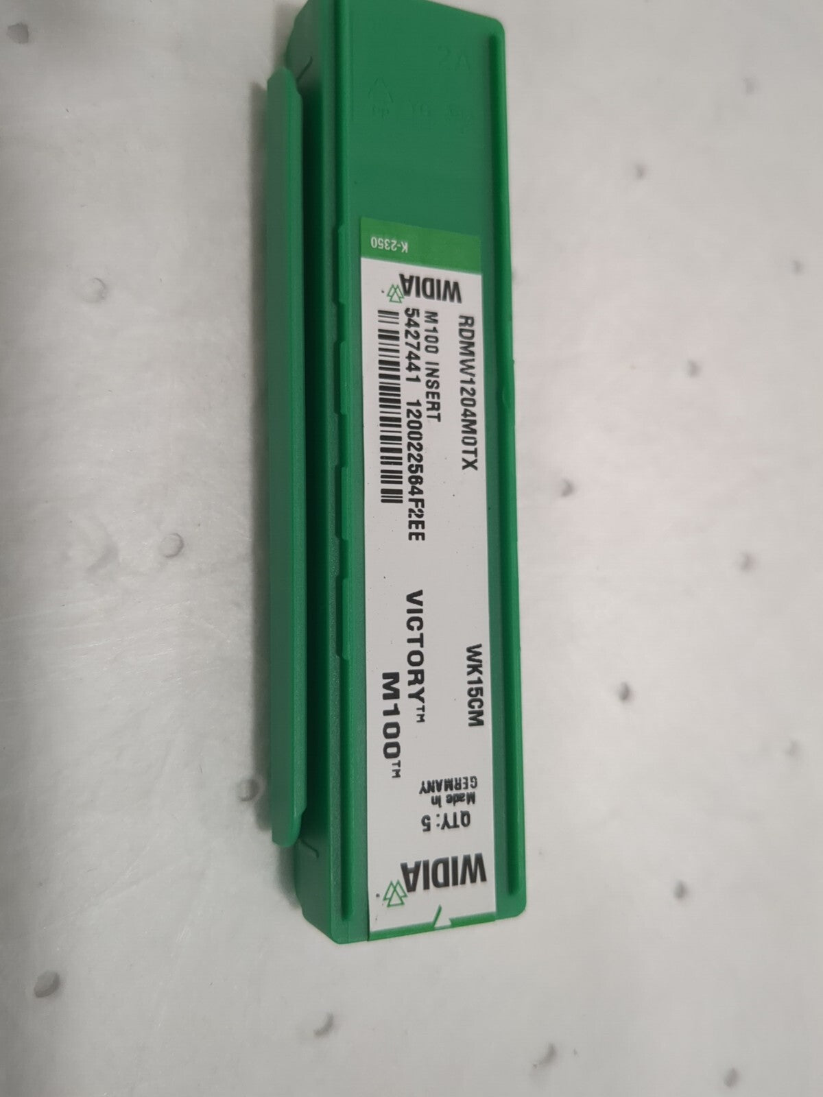 WIDIA Milling Insert 5pk: RDMW1204M0TX WK15CM, Solid Carbide 5427441