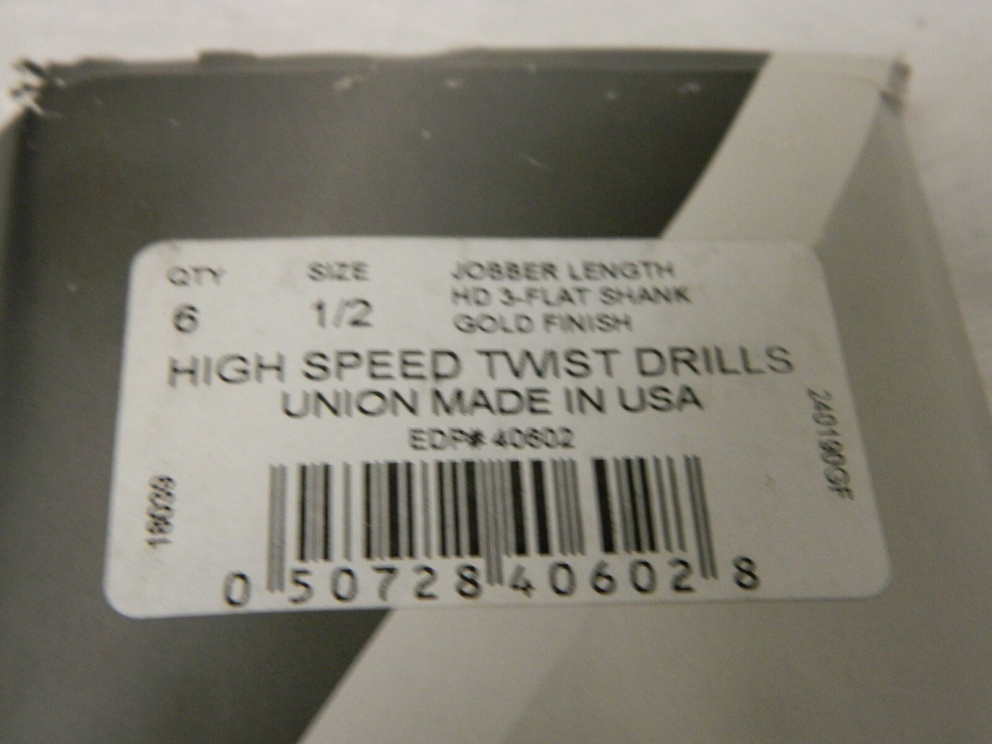 Viking Drill High Speed Jobber Length Drill 1/2" HD-3 Flat Shank Qty 6 4060
