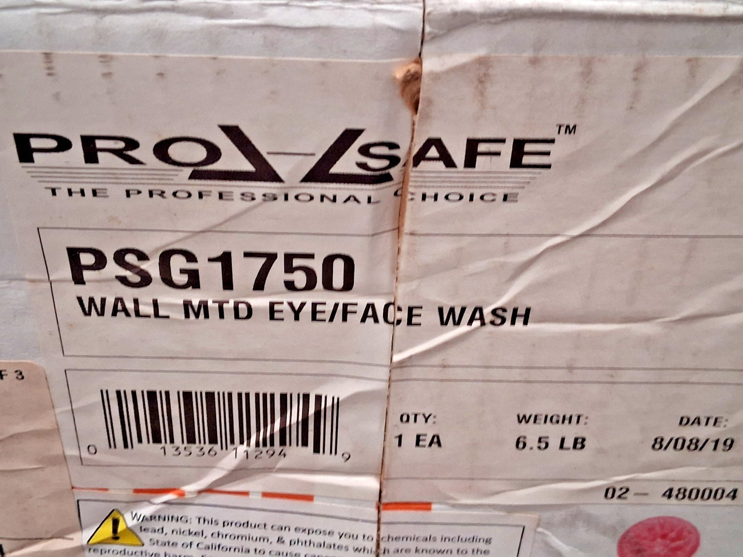 PRO-SAFE Wall Mount Stainless Steel Bowl Eye & Face Wash Station PSG1750