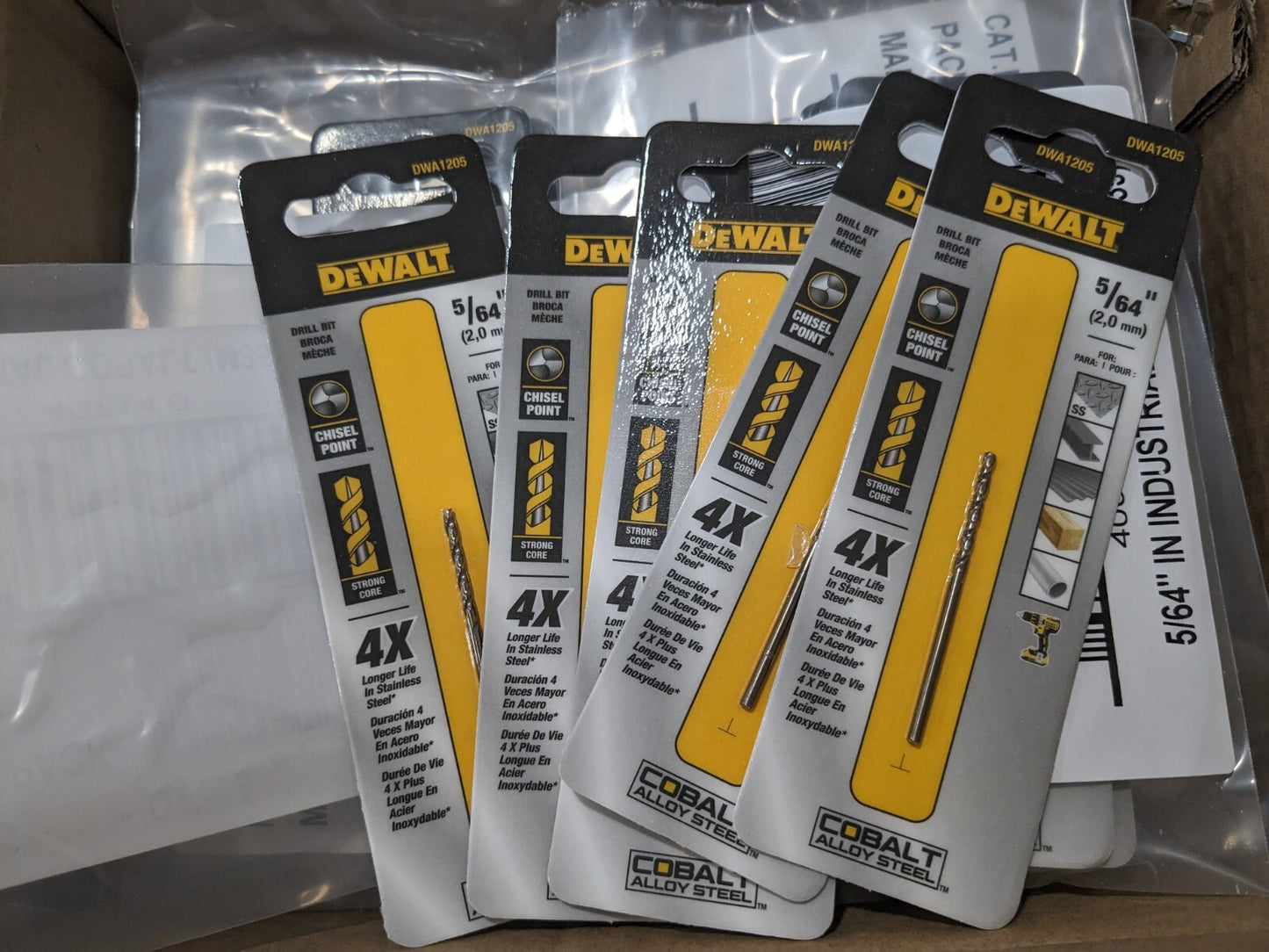 DEWALT 50 count Jobber Length Drill Bit: 5/64 Dia, 135 °, Cobalt DWA1205
