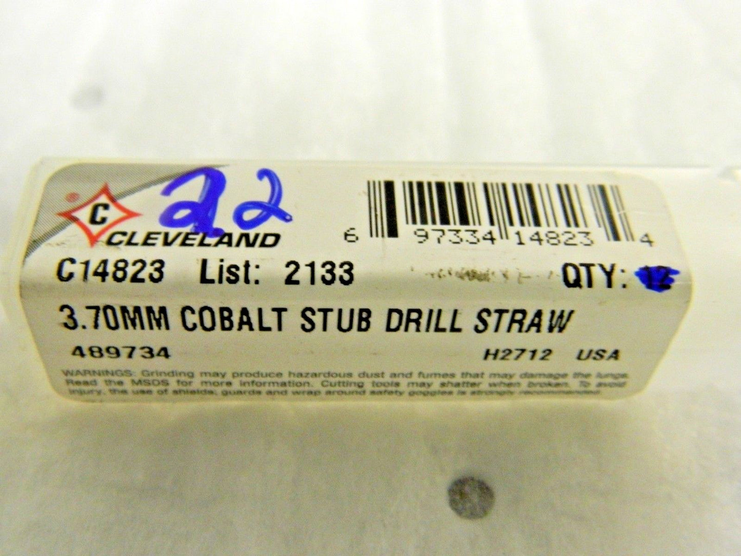 Cleveland Cobalt Screw Machine Drill Bits RH 3.70 mm 135° Qty 22 C14823