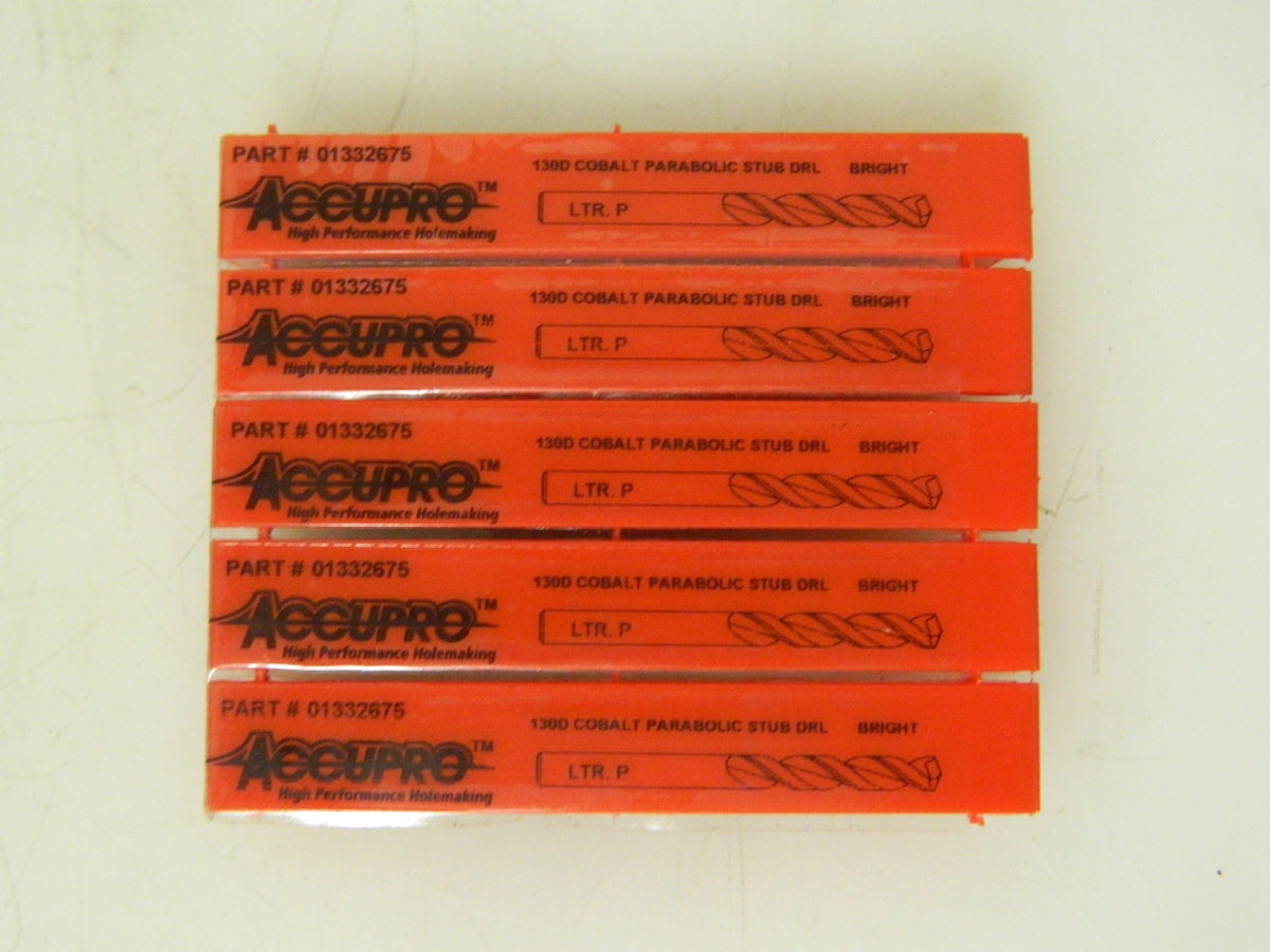 Accupro Parabolic Flute Screw Machine Drill Bit 5Pk P 130° Point R 01332675