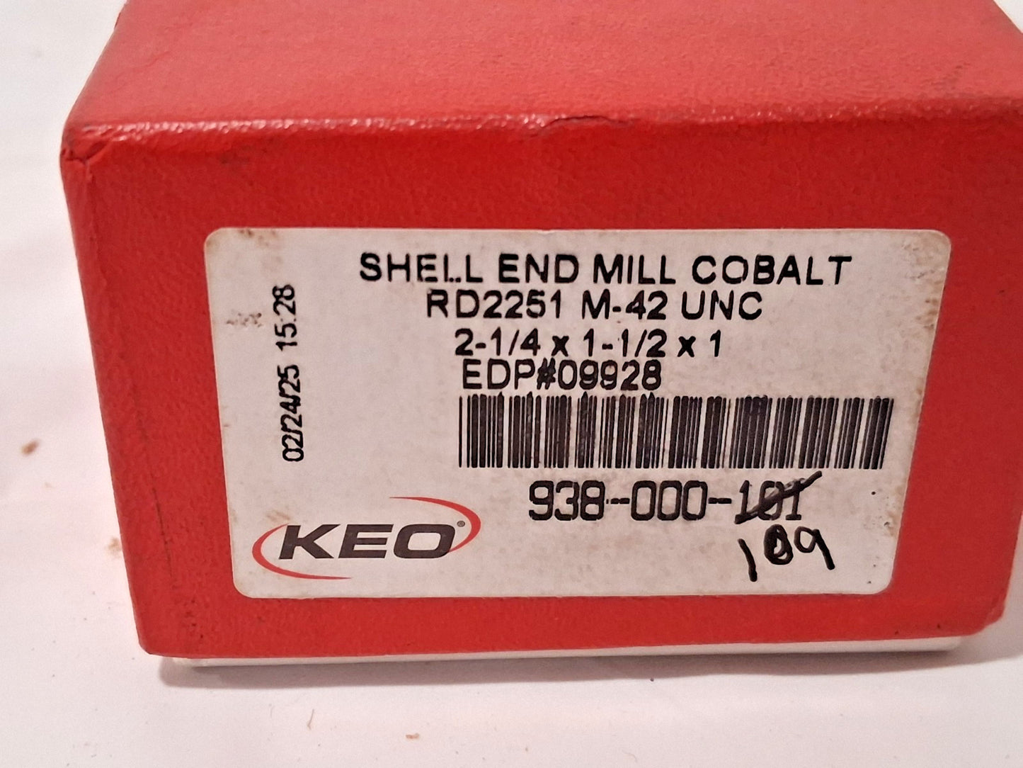 Keo Cobalt Shell End Mill 2-3/4" Dia 1" Arbor Hole 10FL 938-000-109