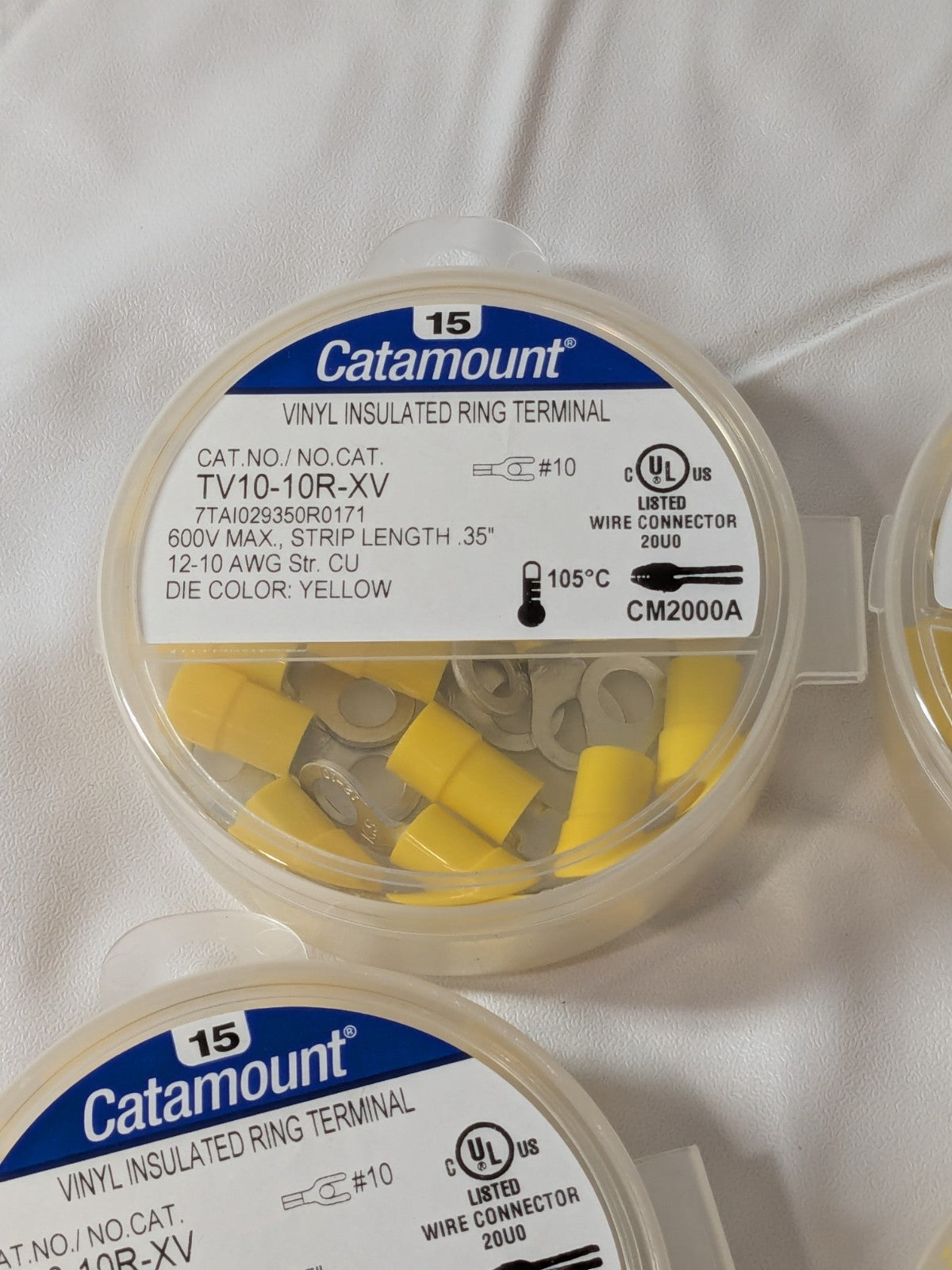 Catamount Circular Ring Terminal 12 to 10 AWG Qty 120 Pcs TV10-10R-XV