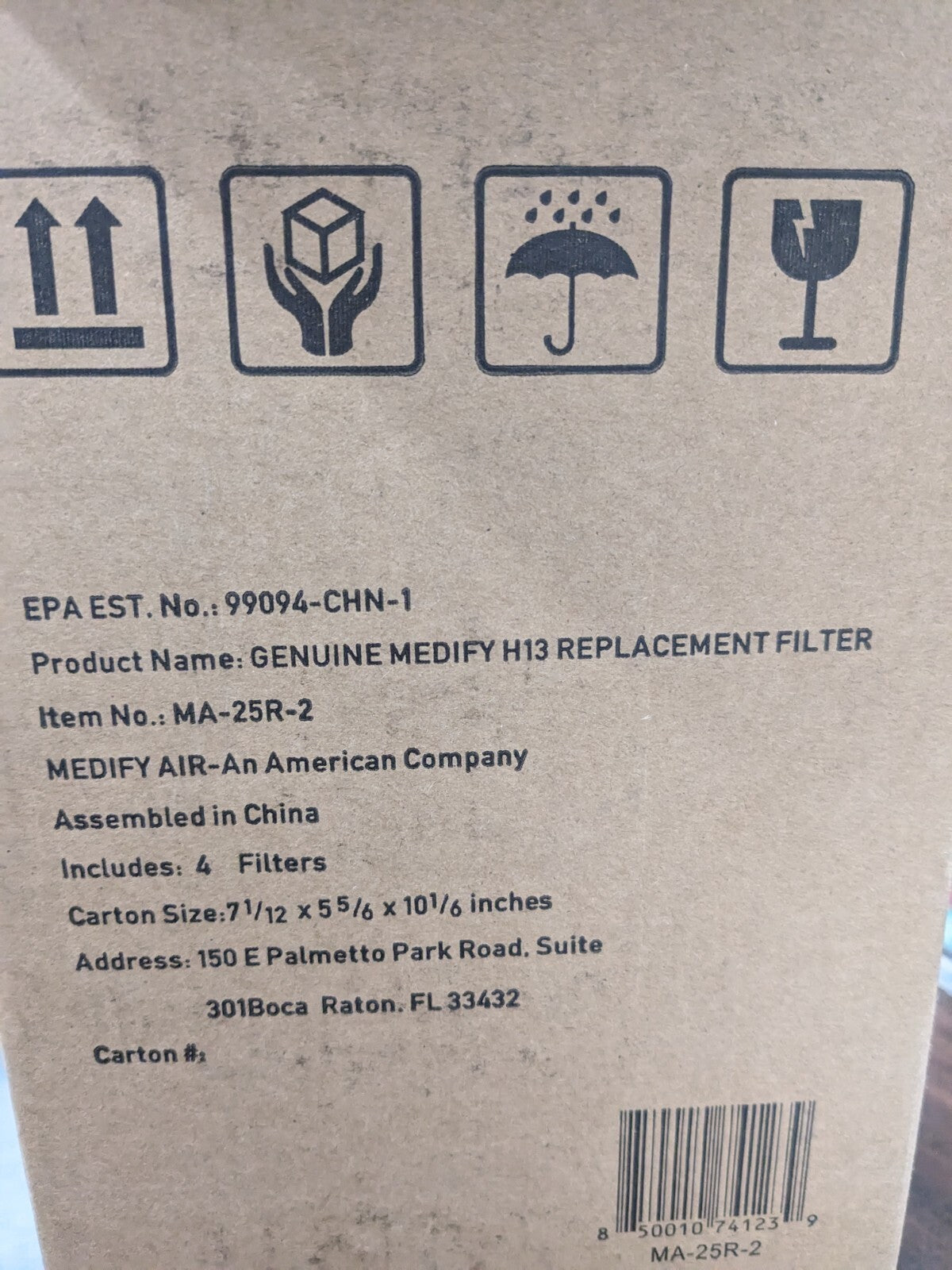 MEDIFY AIR Replacement HEPA Filter 4 filters MA-25R-2