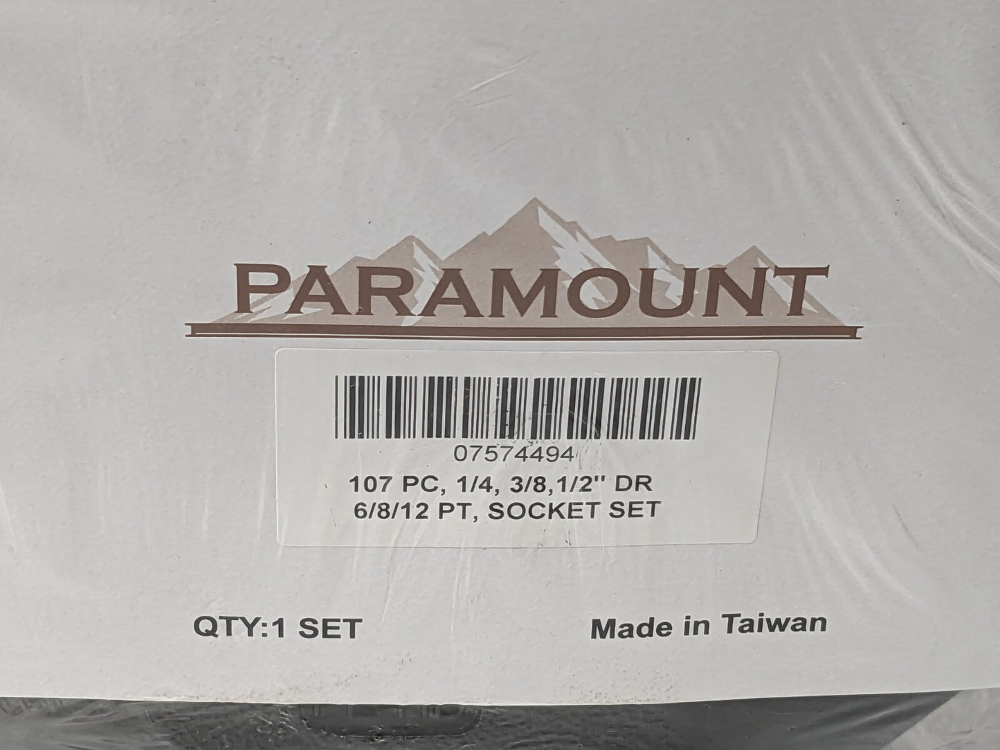 PARAMOUNT 107 Piece Socket Set 1/4, 3/8 & 1/2" Drive X 6/8/12 PT 07574494