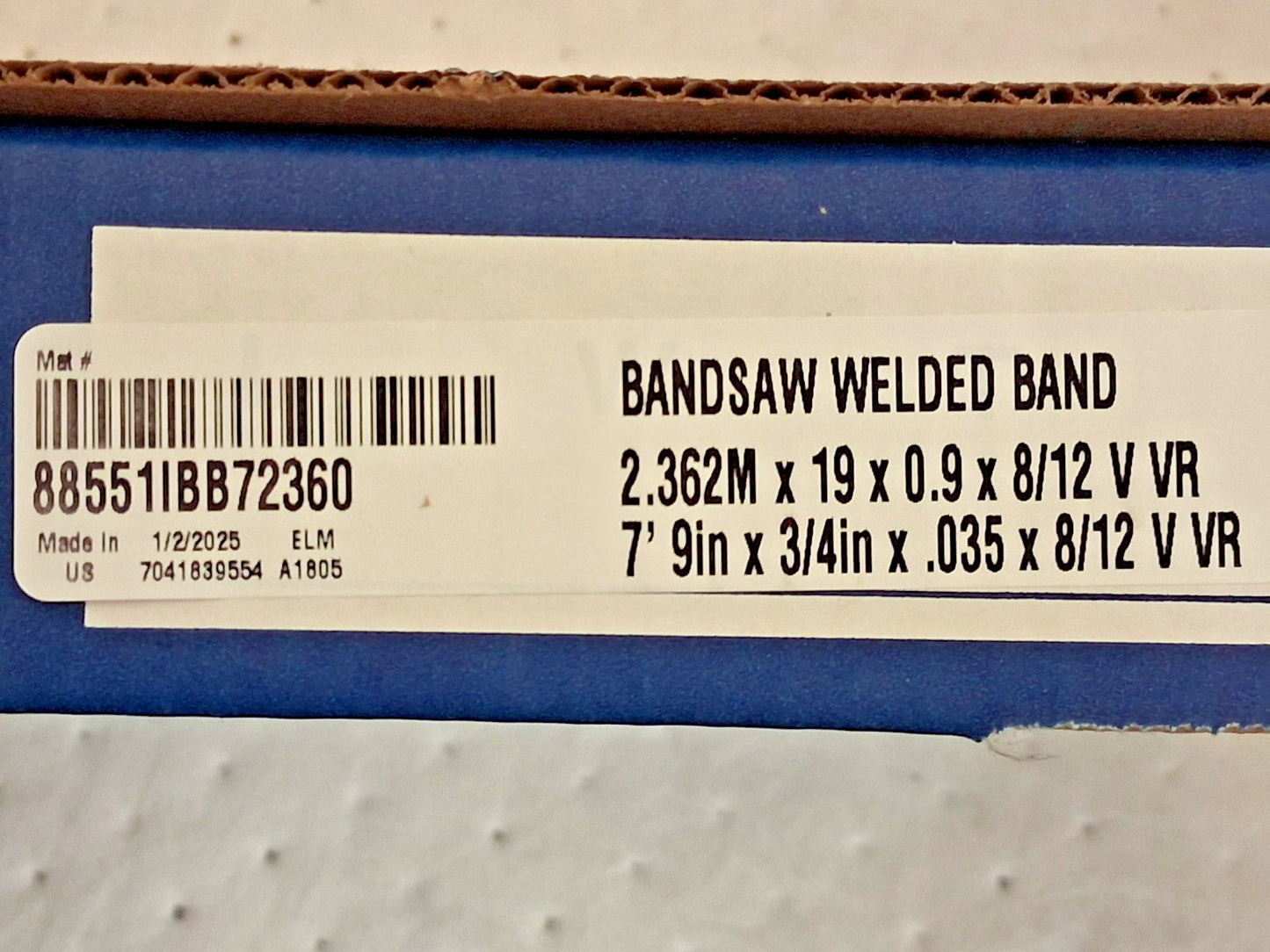 Irwin Blades Welded BandSaw Blades 7ft 9" Long x 3/4" W 8-12TPI 88551IBB72360