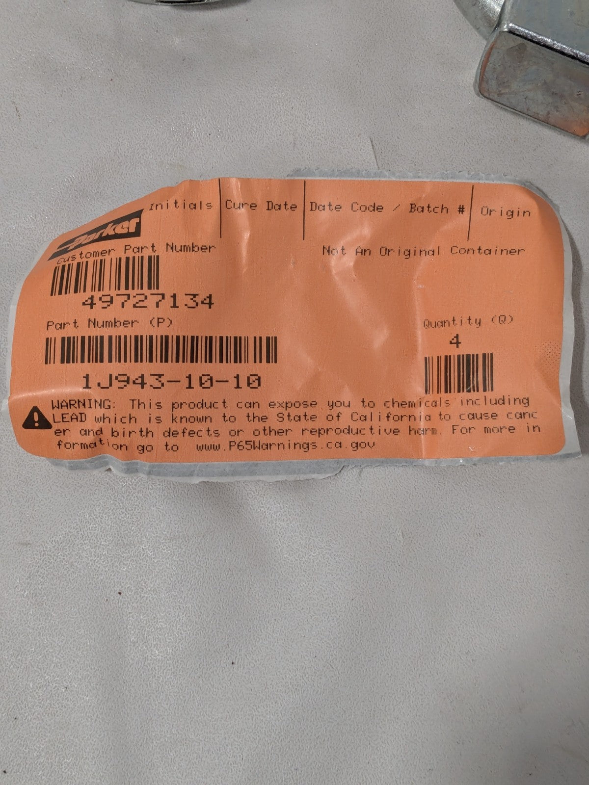 Parker Hydraulic Hose Female Seal-Lok Swivel Elbow: 5/8" Hose Qty 4 1J943-10-10