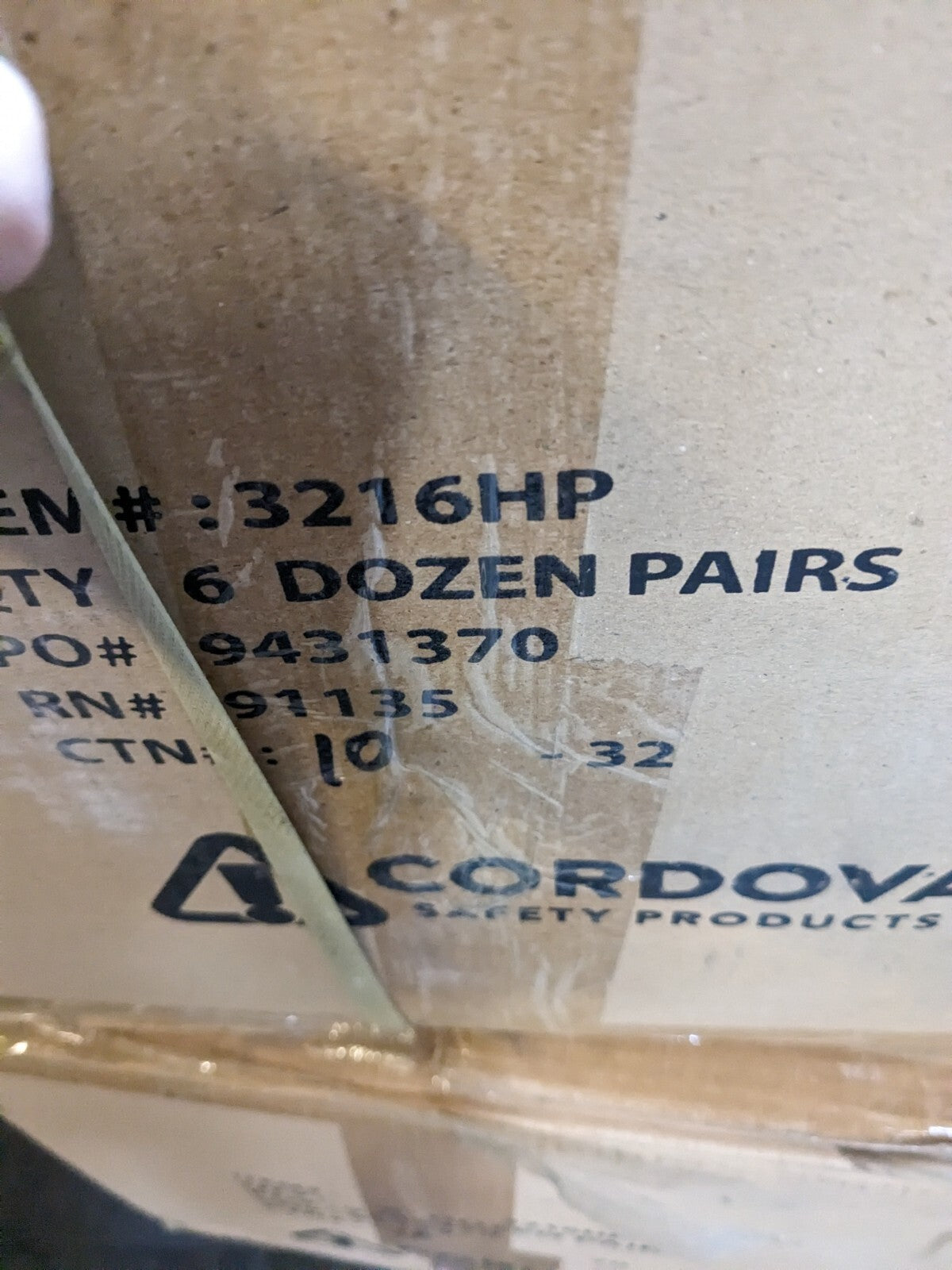 CORDOVA Cotton Gloves Terry Hand Pad 6.5-Inch Length Inset SZ L Qty 72 3216HP