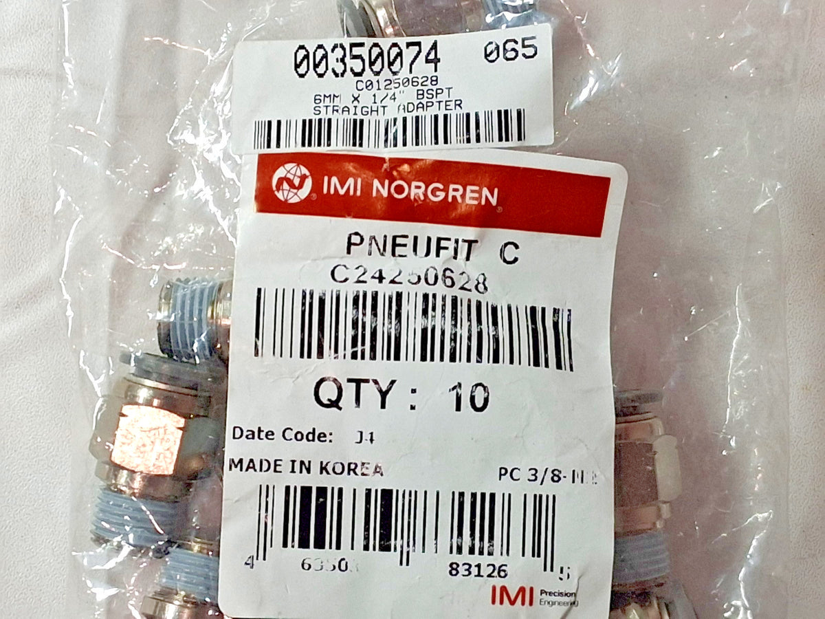 Norgren Push-to-Connect Tubes BSPT Fitting ISO R Connectors QTY10 00350074