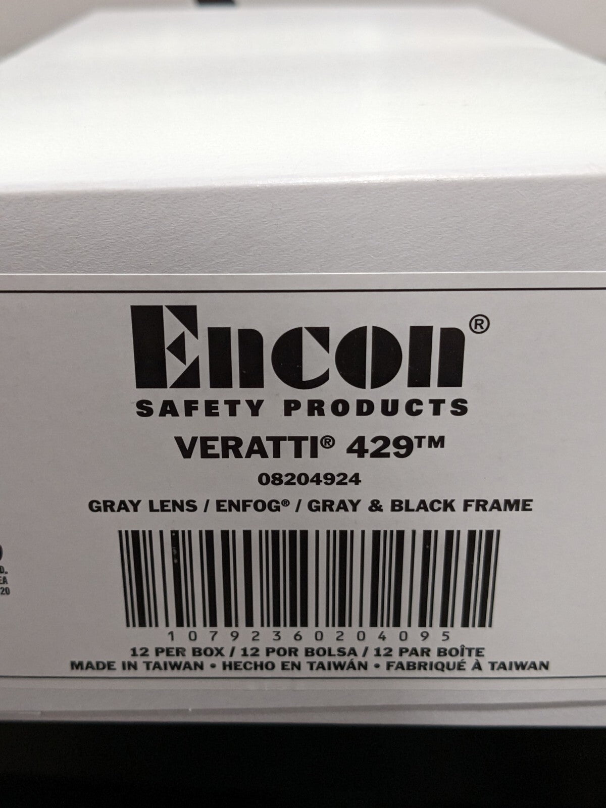 Encon Veratti 429 Black-Gray Frame, Gray Lens Safety Glasses Qty 12 08204924