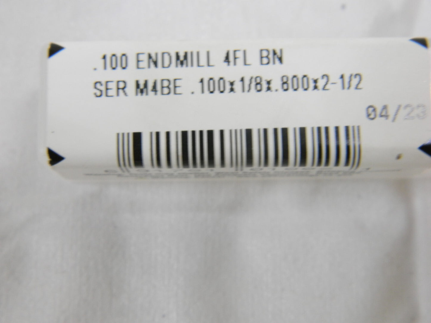 SGS Ball End Mill: 0.1" Dia, 0.8" LOC, 4 Flute, Solid Carbide Qty 3 01002