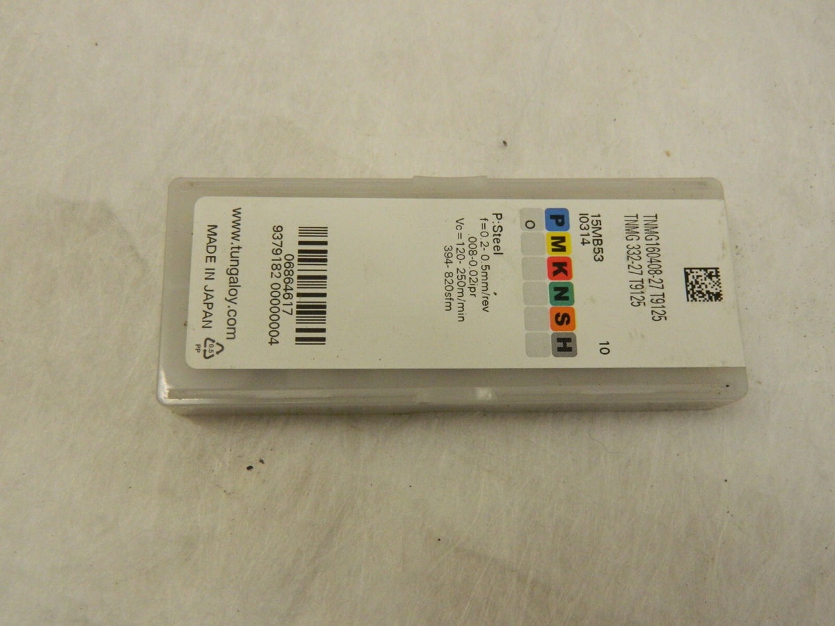 Tungaloy Carbide triangular inserts QTY 10 TNMG160408-27 T9125 06864617