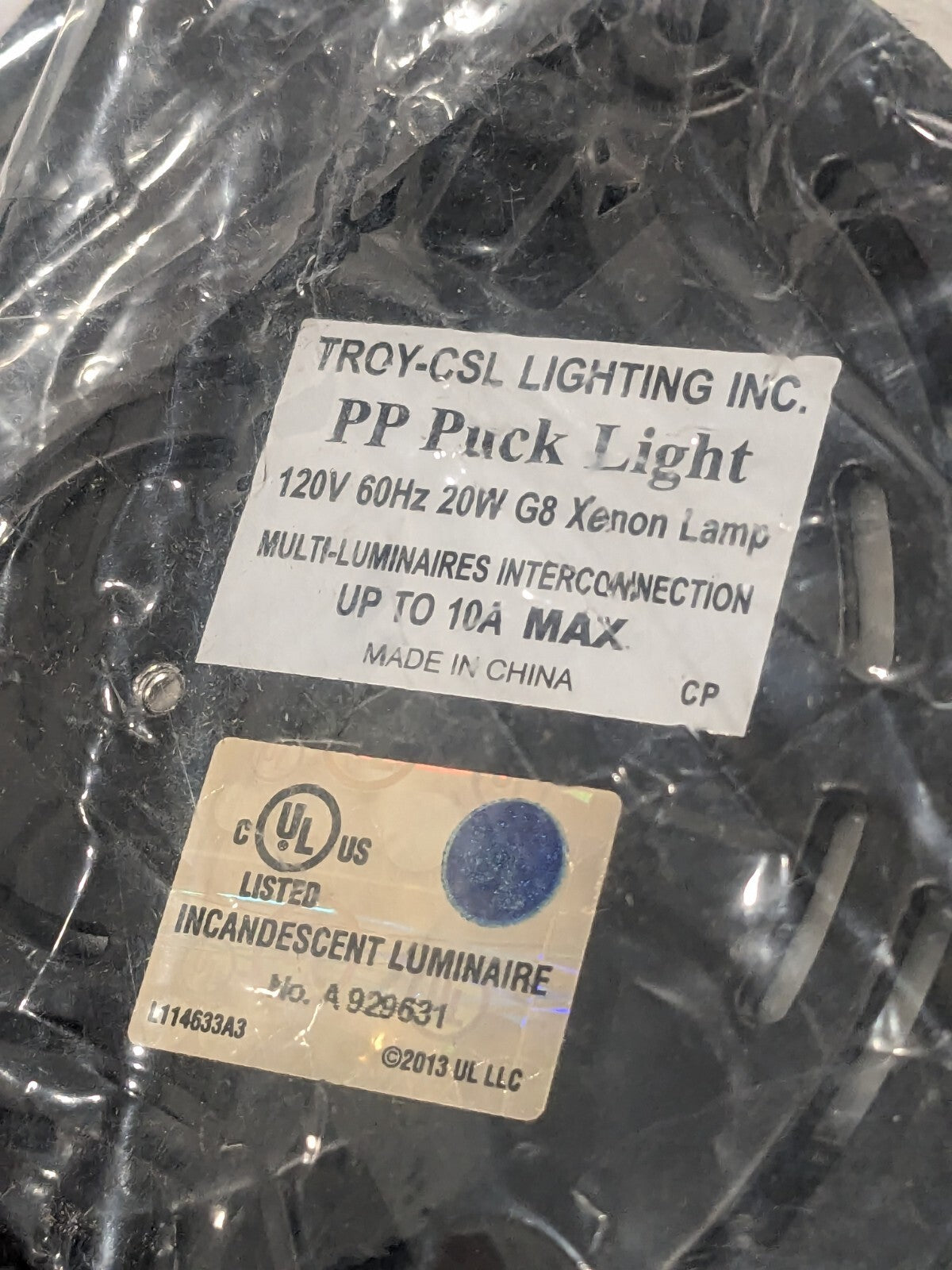 CSL Pro Puck LED Xenon Lamp Black 120V 60Hz 20W G8 Qty 2 PP-BK