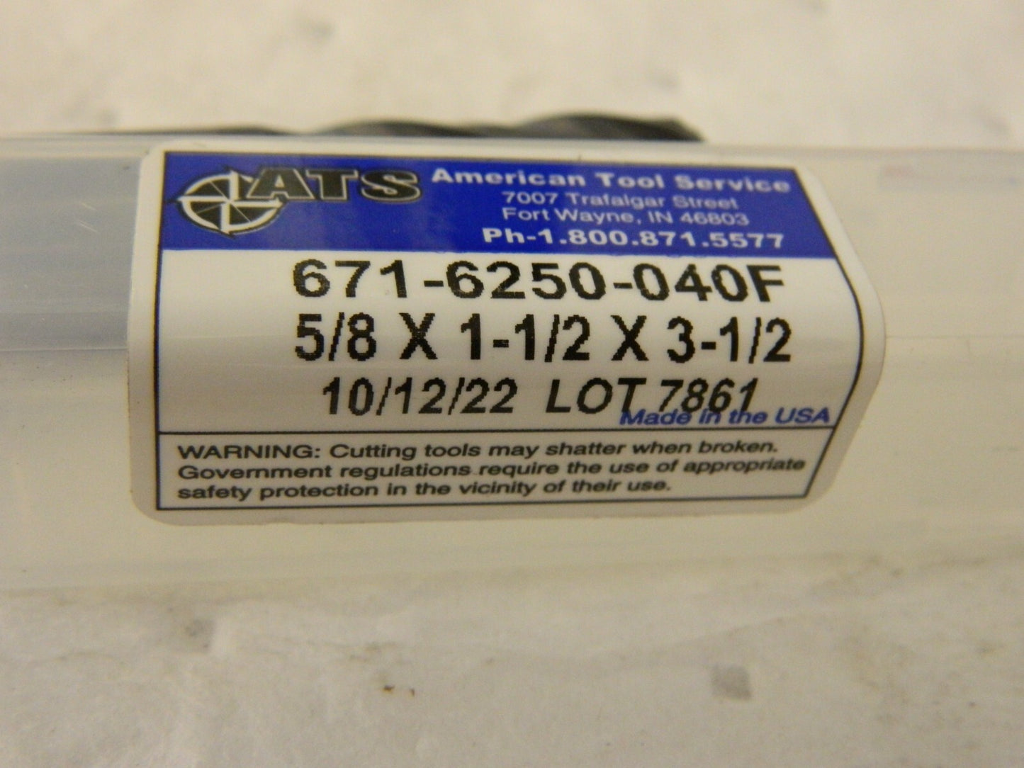 AMERICAN TOOL SERVICE Corner Radius End Mill: 5/8" Dia 4 Fl 671-6250-040