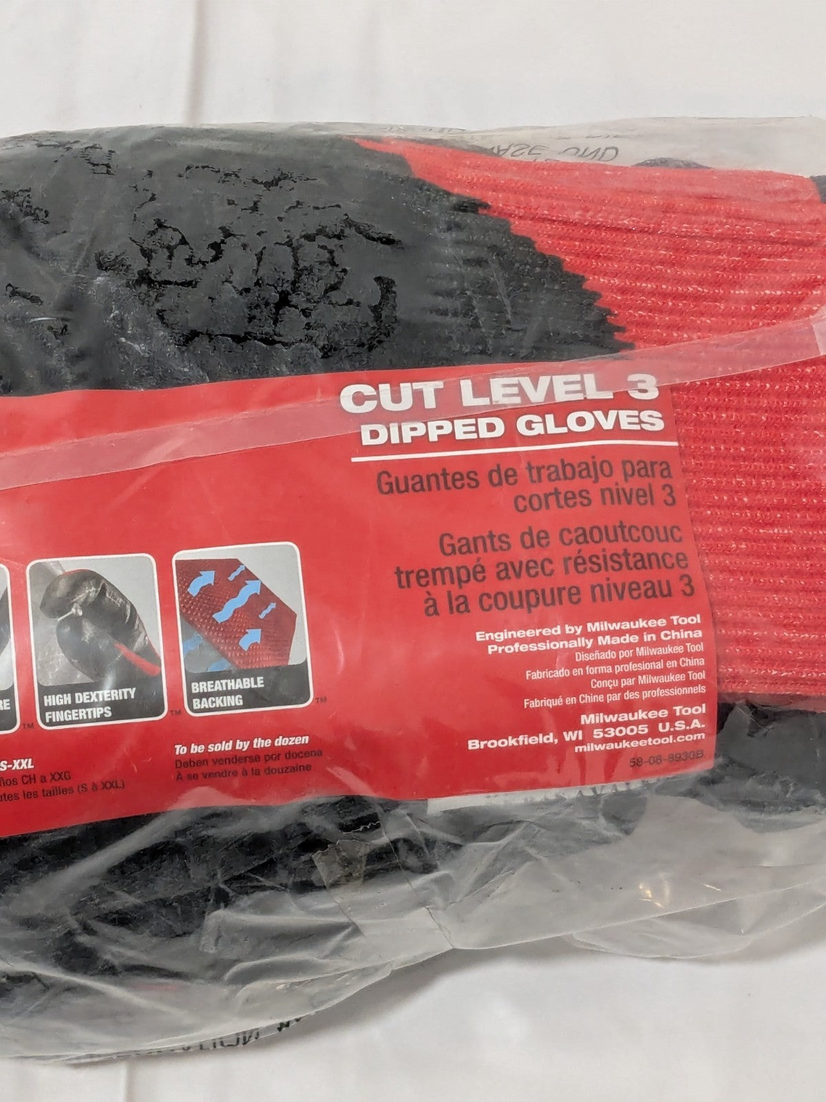 Milwaukee Gloves: Size Medium, ANSI Cut A3, Nitrile, Nylon 12 Pairs 48-22-8931B