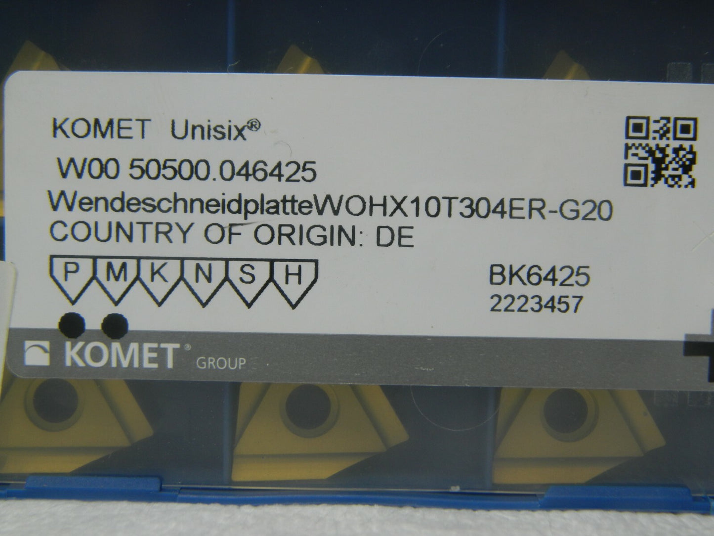 Komet Carbide Boring Insert WOHX10T304 G20 Grade BK6425 Qty 9 W0050500046425