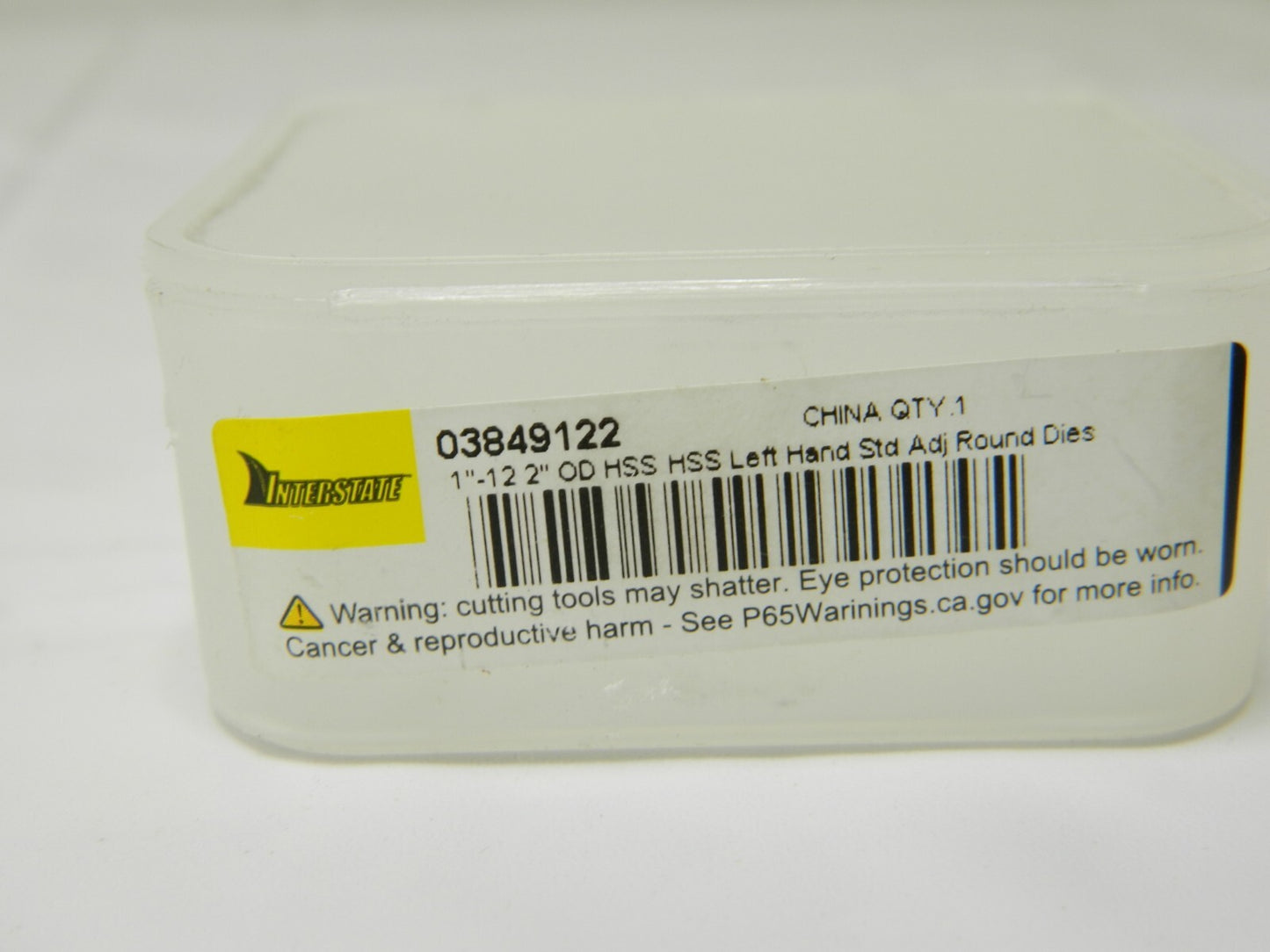 Interstate Round Die: 1-12, 2 OD, High Speed Steel 03849122