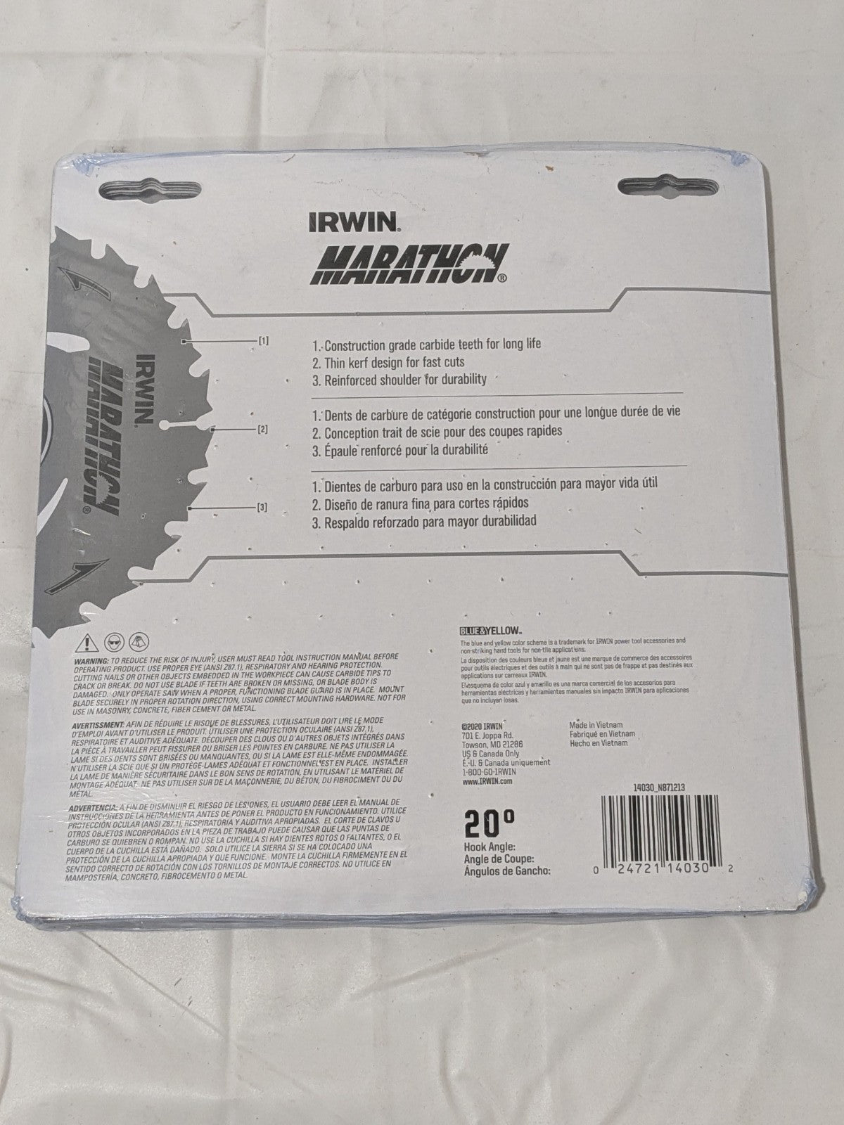 IRWIN Marathon 7-1/4-Inch 24-Tooth Circular Saw Blade,5 Pack 14030