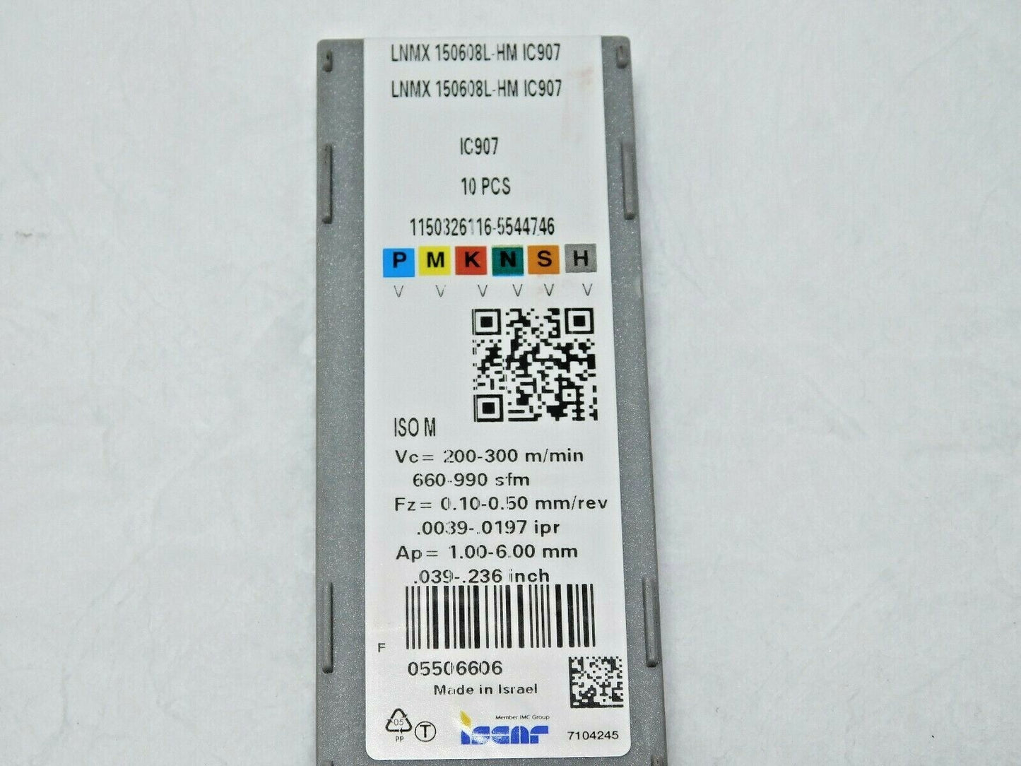 Iscar Carbide Turning Insert LNMX150608L-HM Grade Grade IC907 Qty 10 5506606