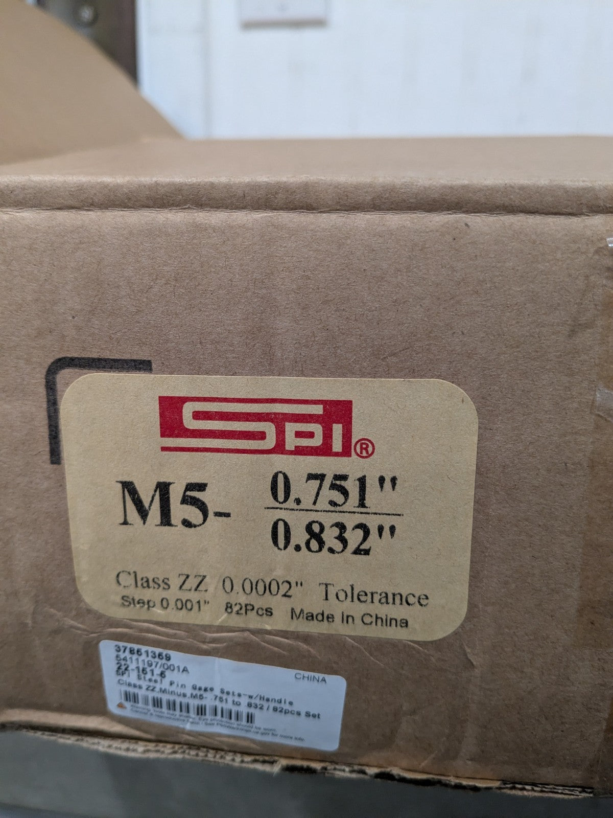 SPI Class ZZ Plug Gage Set: 0.751 to 0.832" Range, 82 Pc 22-151-5