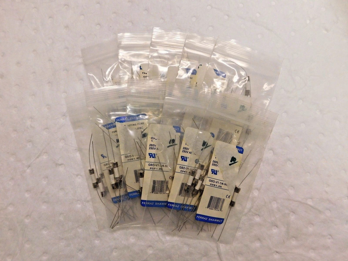 Ferraz Shawmut Fast Acting Mini Ceramic Fuse 250V 1.25A Lot of 10 GSD-V1-1/4