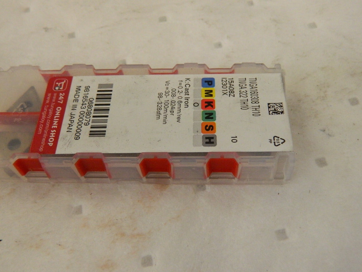 TUNGALOY Turning Insert: TNGA322 TH10, Solid Carbide 6808079