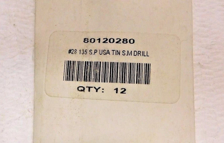 Spiral Screw Machine Length Drill Bit 0.1405" 135º RH HSS Lot of 12 8012028
