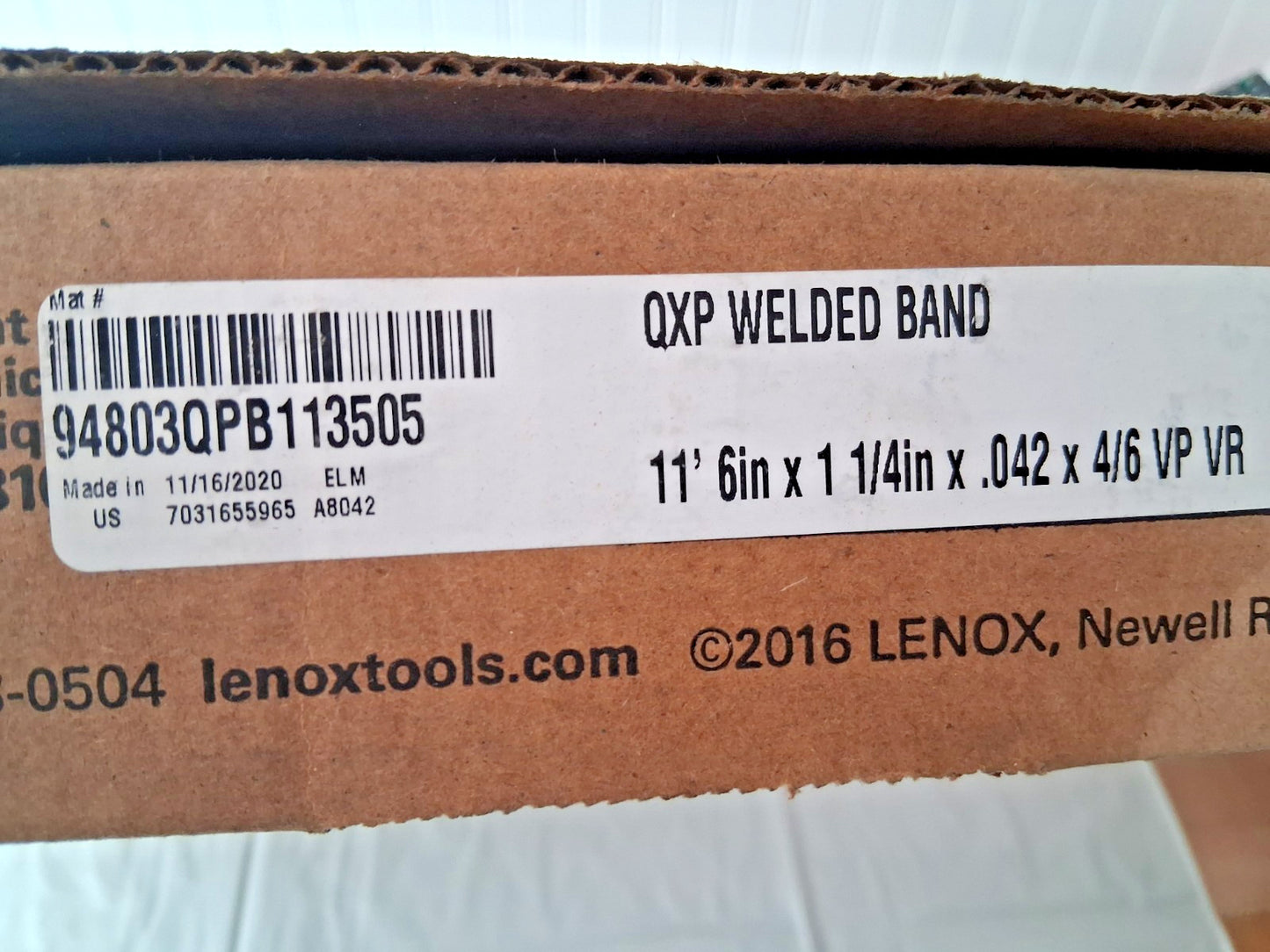 LENOX Band Saw Blade QXP(TM) 11' 6" L 94803QPB113505