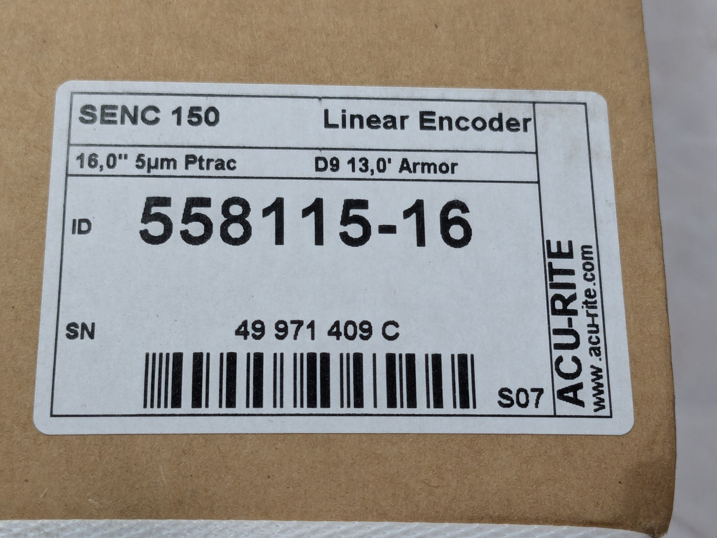 Acu-Rite DRO Linear Scale 167" Max Measuring 0.000200" Resolution 558115-16
