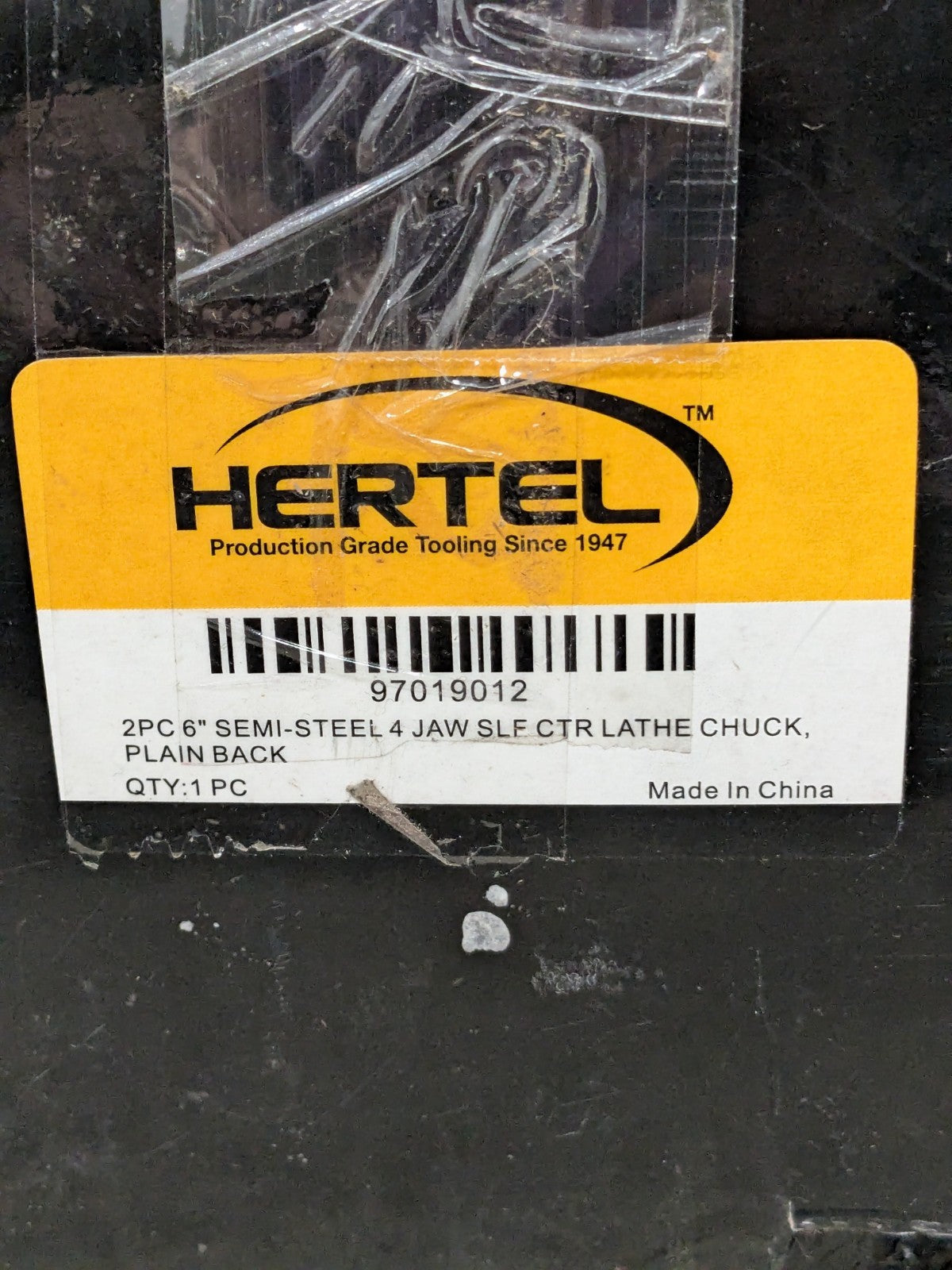 Hertel Manual Lathe Chuck: 6", 4 Jaw, Self-Centering 97019012