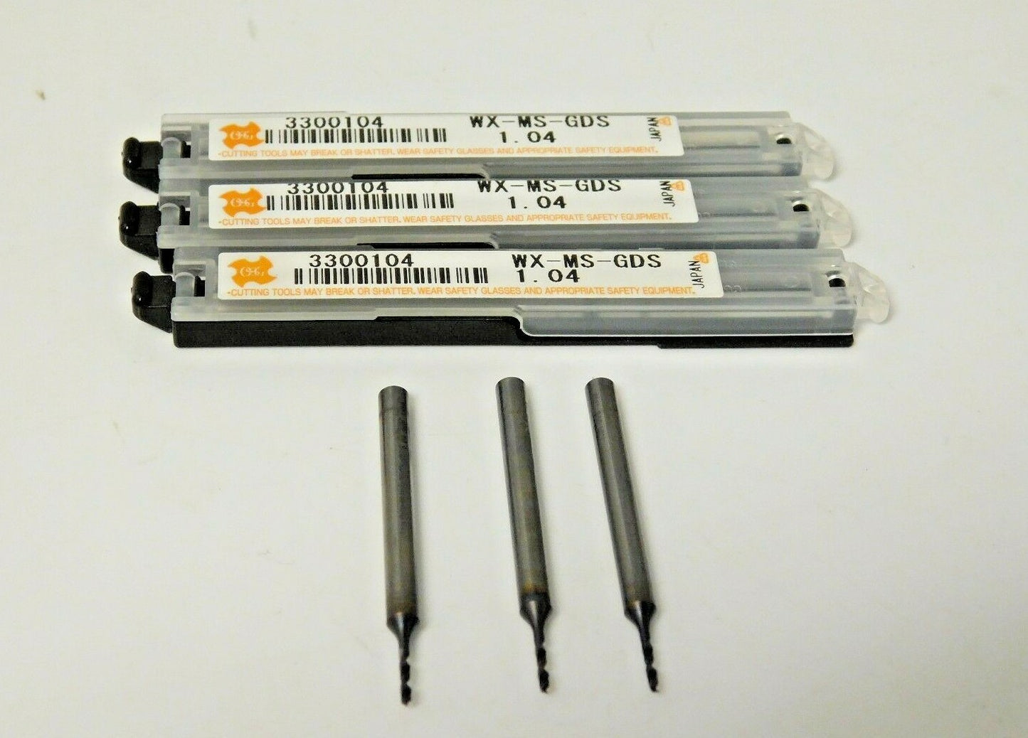 OSG Carbide Micro Drills TiALN 1.041mm x 3mm SD x 38mm OAL 2FL Qty 3 3300104