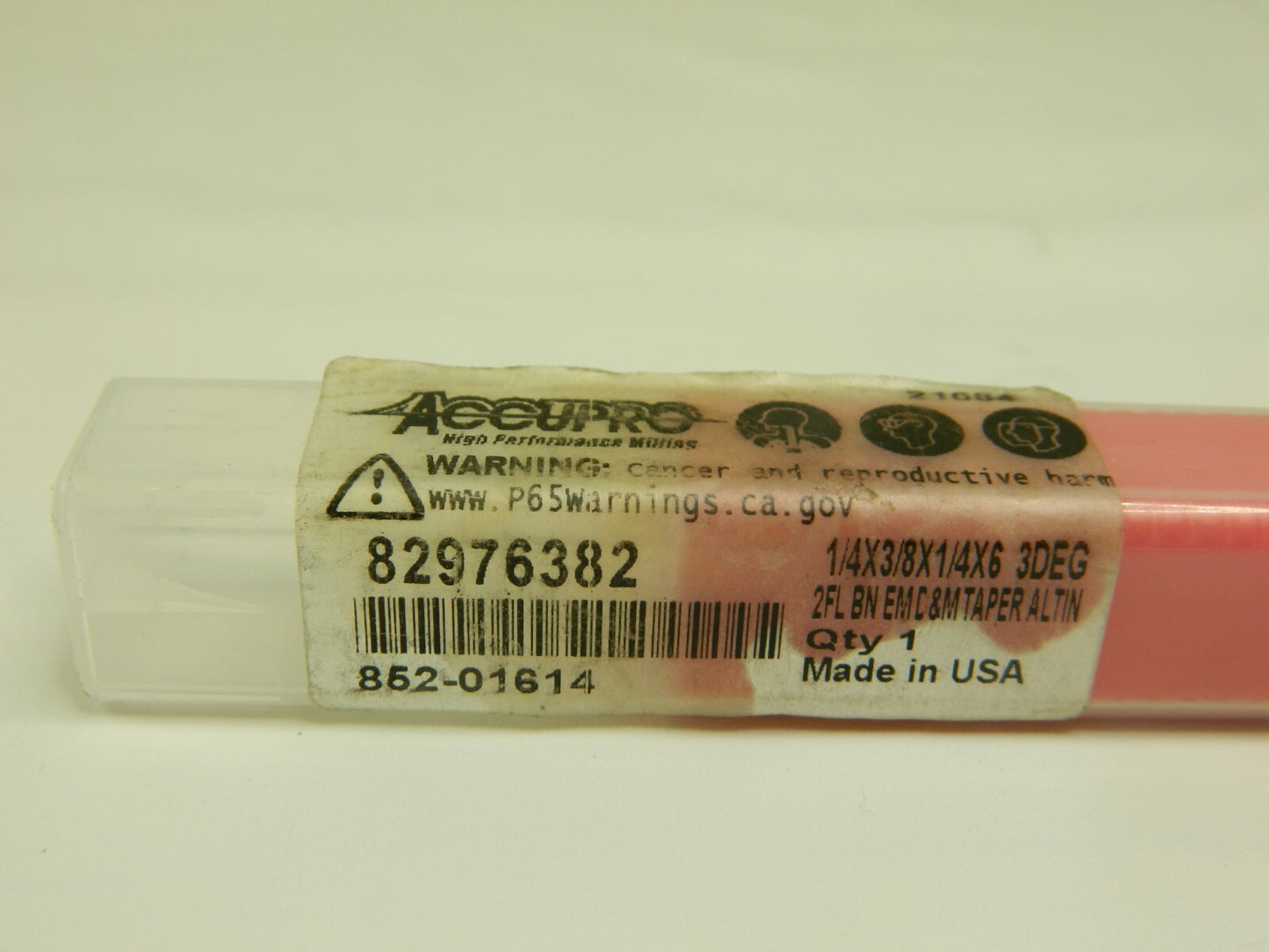Accupro SC Tapered Ball End Mill 1/4" LOC 2-FL 3° per Side 1/4" SE Diam 82976382