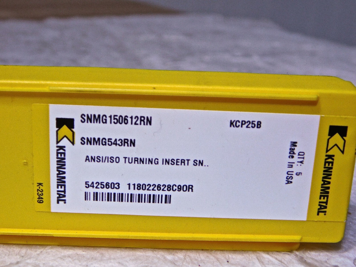 Kennametal Carbide Turning Inserts SNMG543RN Grade-KCP25B Qty-5 542603 USA