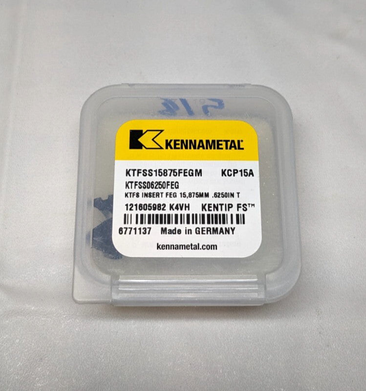 Kennametal Drill Tip KTFSS15875FEGM KCP15A 0.6250" Dia 180 deg Point 6771137