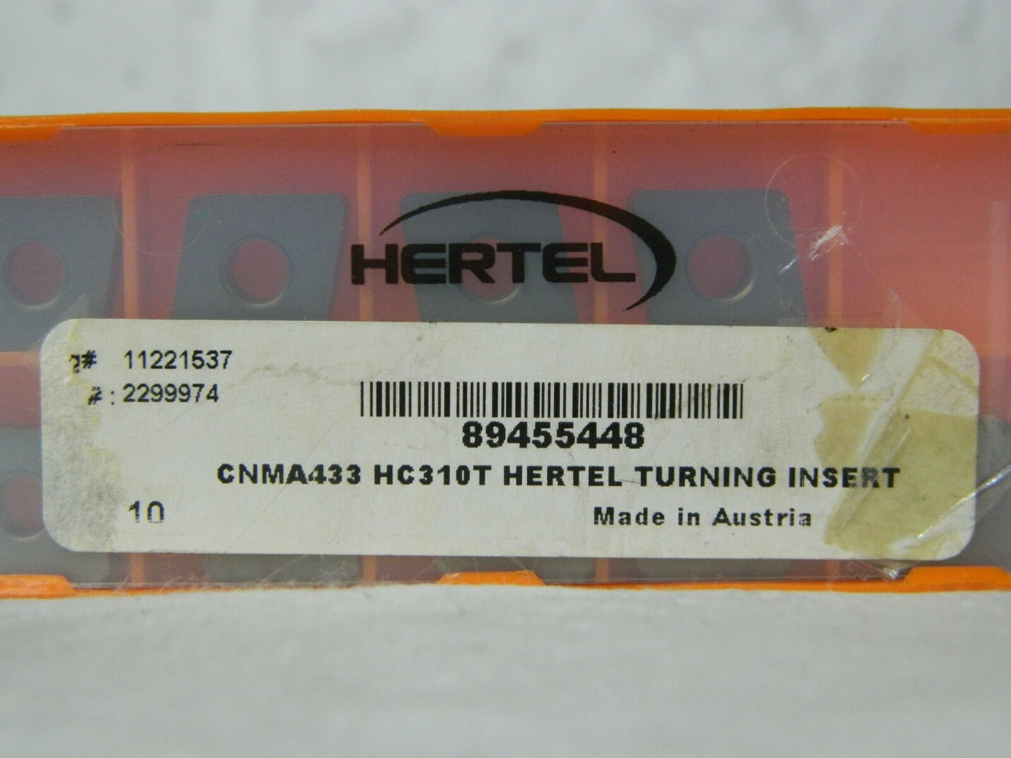 Hertel Carbide Turning Inserts CNMA433 Grade- HC310T Qty-9 89455448