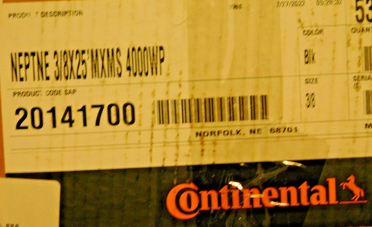 CONTINENTAL CONTITECH NEPTUNE High Pressure Hose 3/8" X 25Ft X 4000 psi 20141700