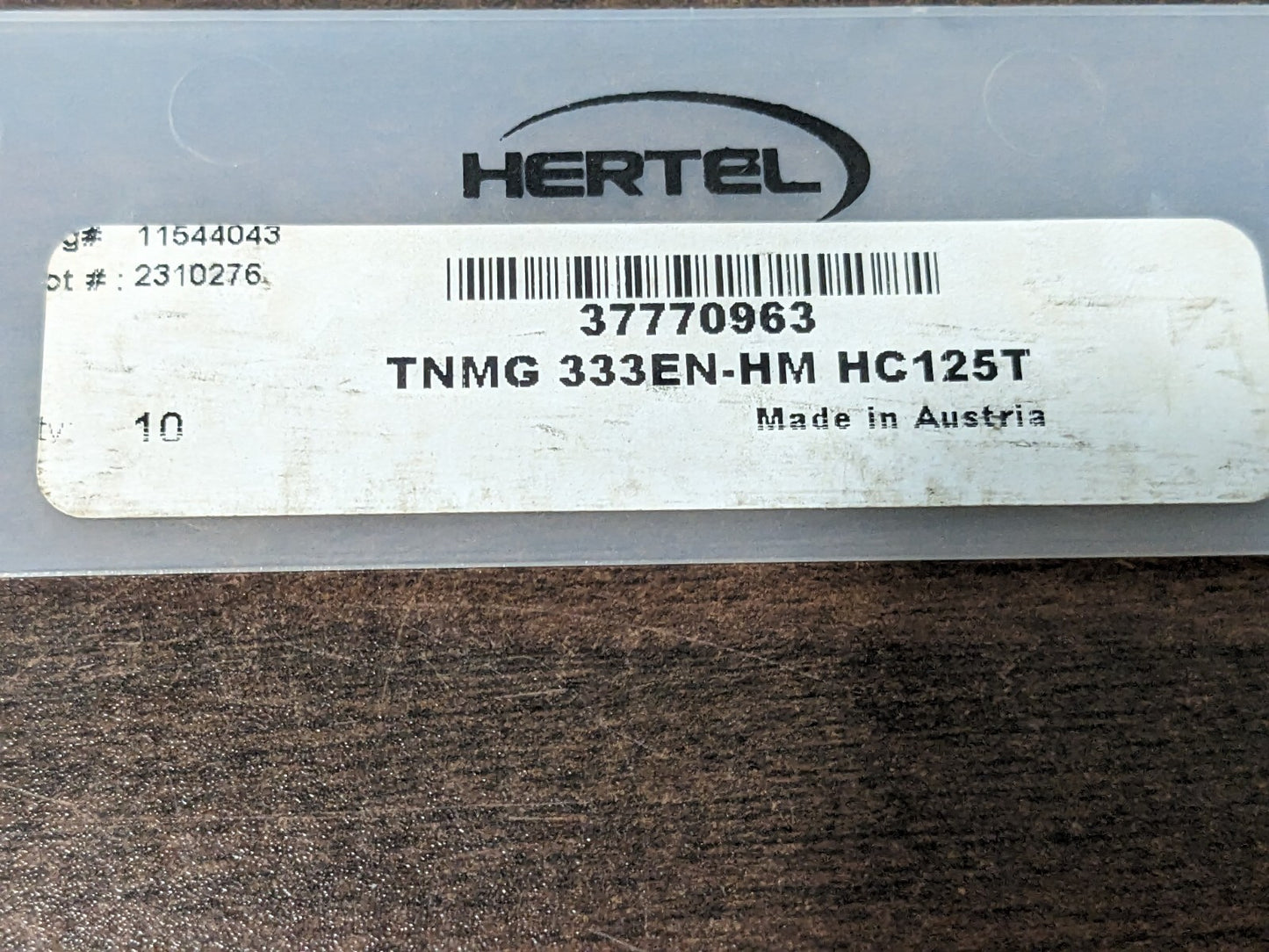 HERTEL Turning Insert 10pk TNMG 333ENHM HC125T, Carbide 1000290