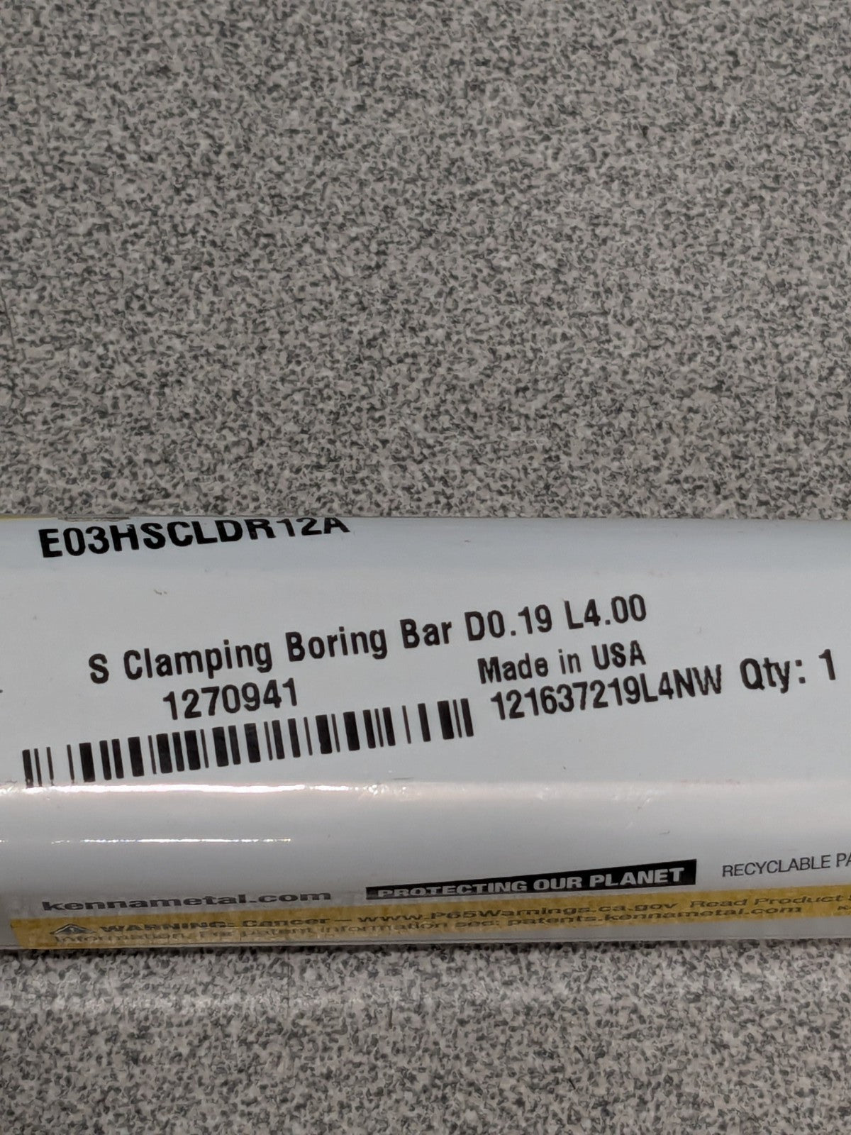 Kennametal Indexable Boring Bar: E03HSCLDR12A, 5.54 mm Min Bore 1270941