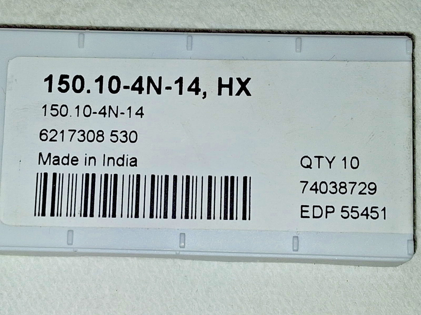 Seco Carbide Cutoff Insert 150.10-4N-14 HX Qty 10 74038729
