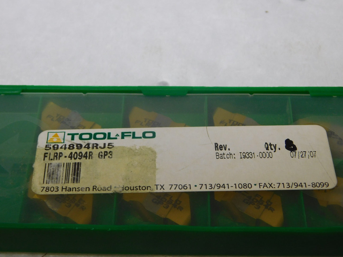 Tool-Flo Carbide Grooving Inserts 8Pk FLRP4094R Grade-GP3 594894RJ5