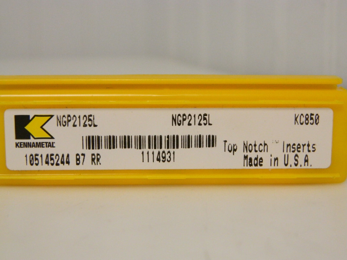 Kennametal Carbide Grooving Insert NGP2125L Grade KC850 3.18mm Qty 5 1114931