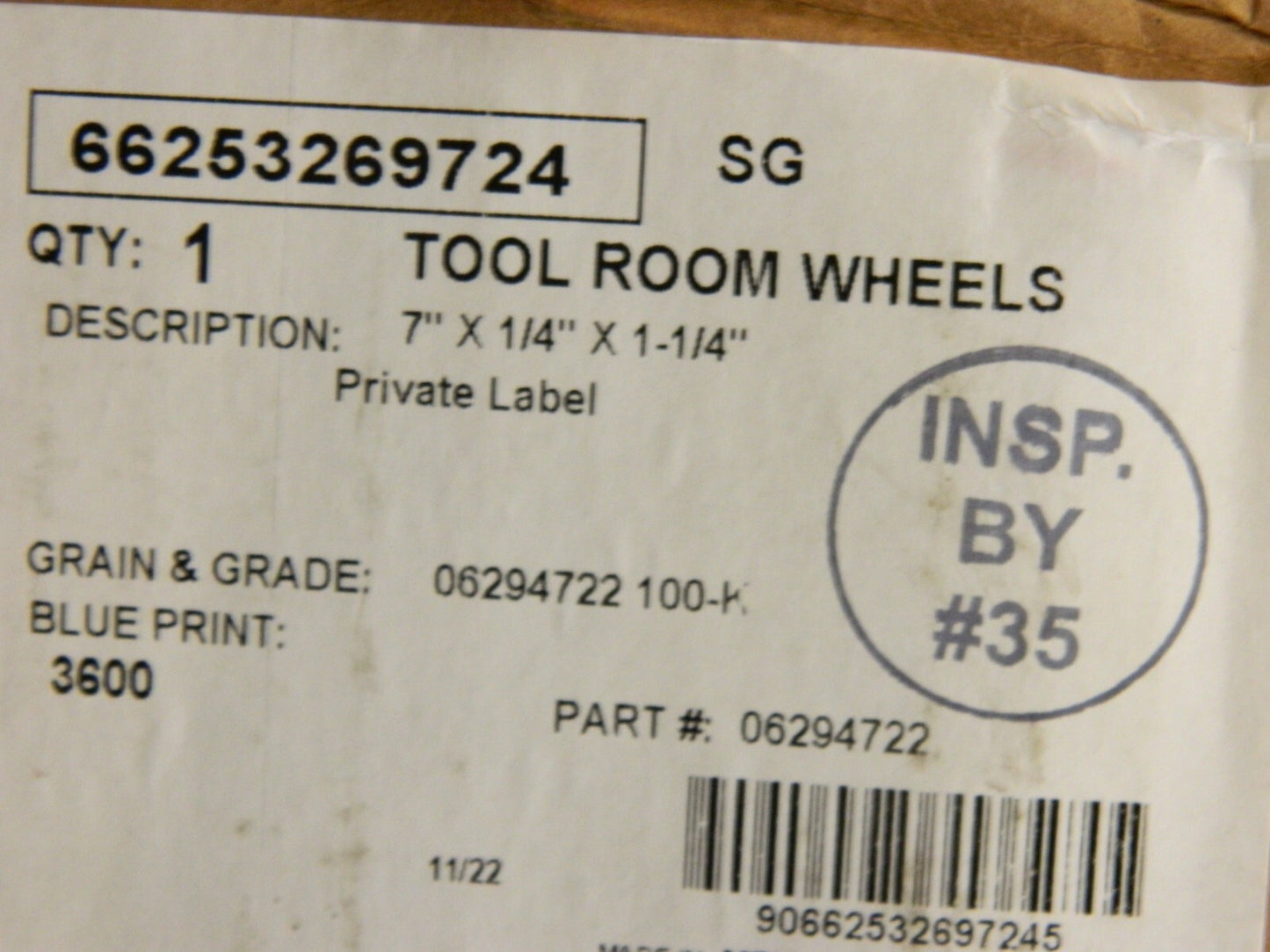TRU-MAXX Surface Grinding Wheel 7" 100 Grit K Hardness 66253269724