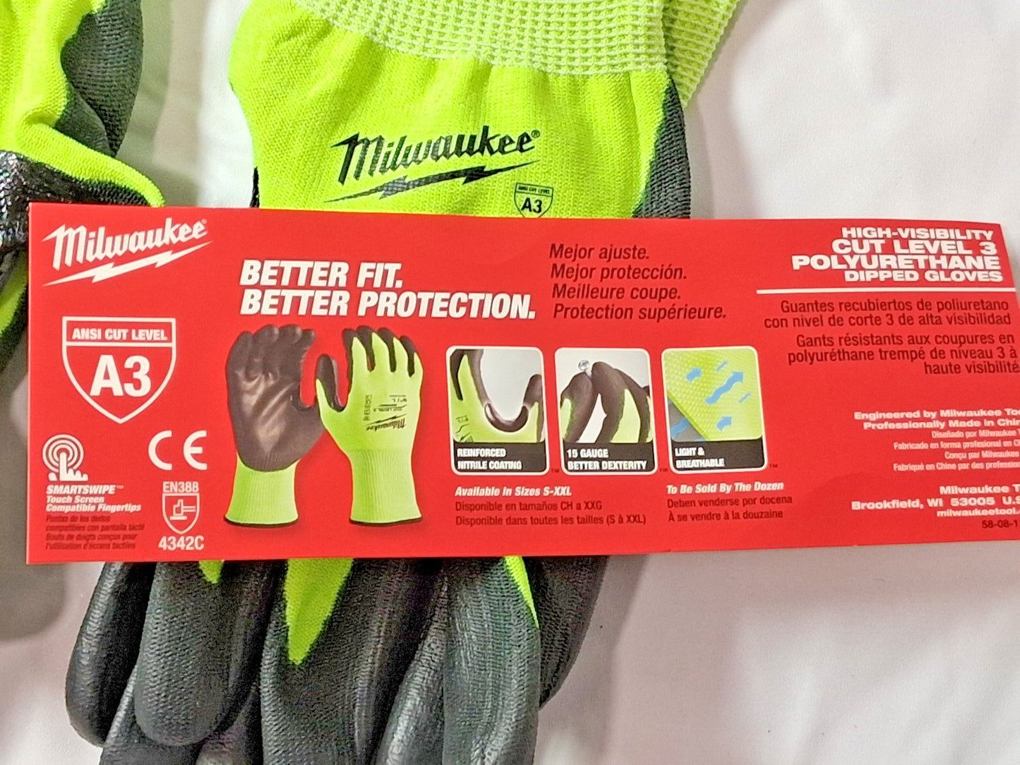 Milwaukee Tool Cut-Resistant Gloves 3 pairs SizeL 48-73-8932