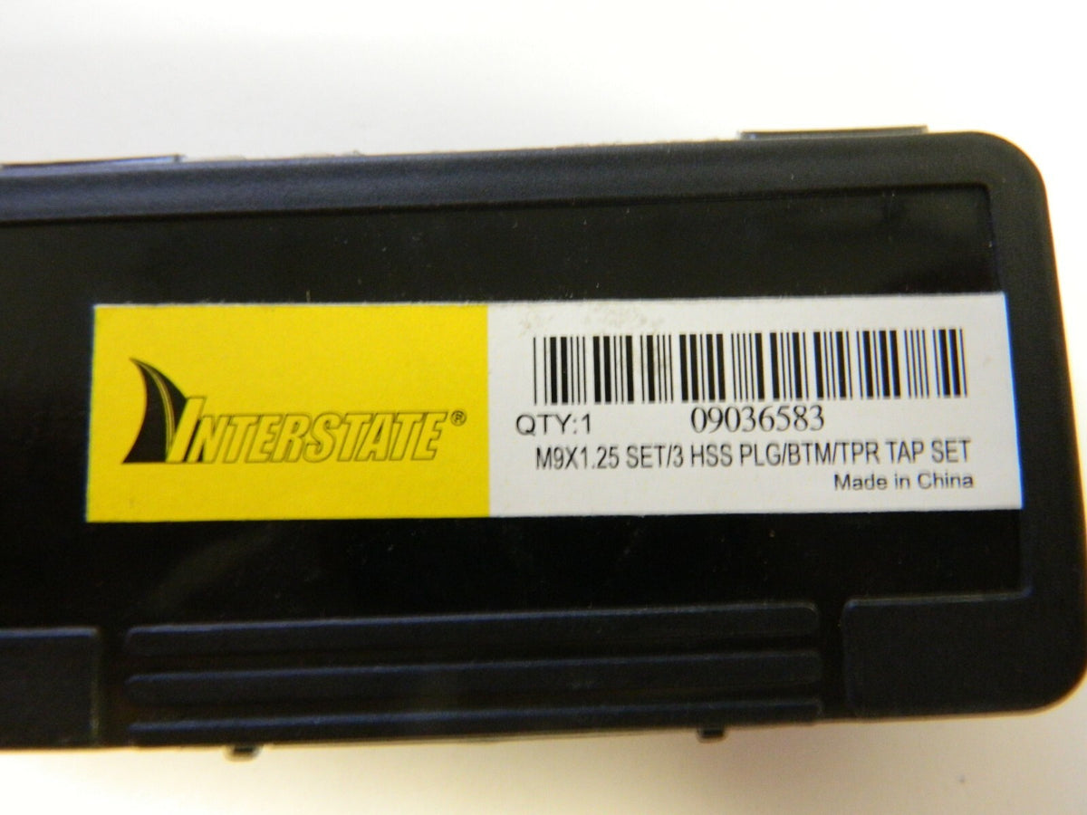 Interstate 3 Pc Bottoming Plug & Taper Set HSS M9x1.25 Metric 4FL 09036583