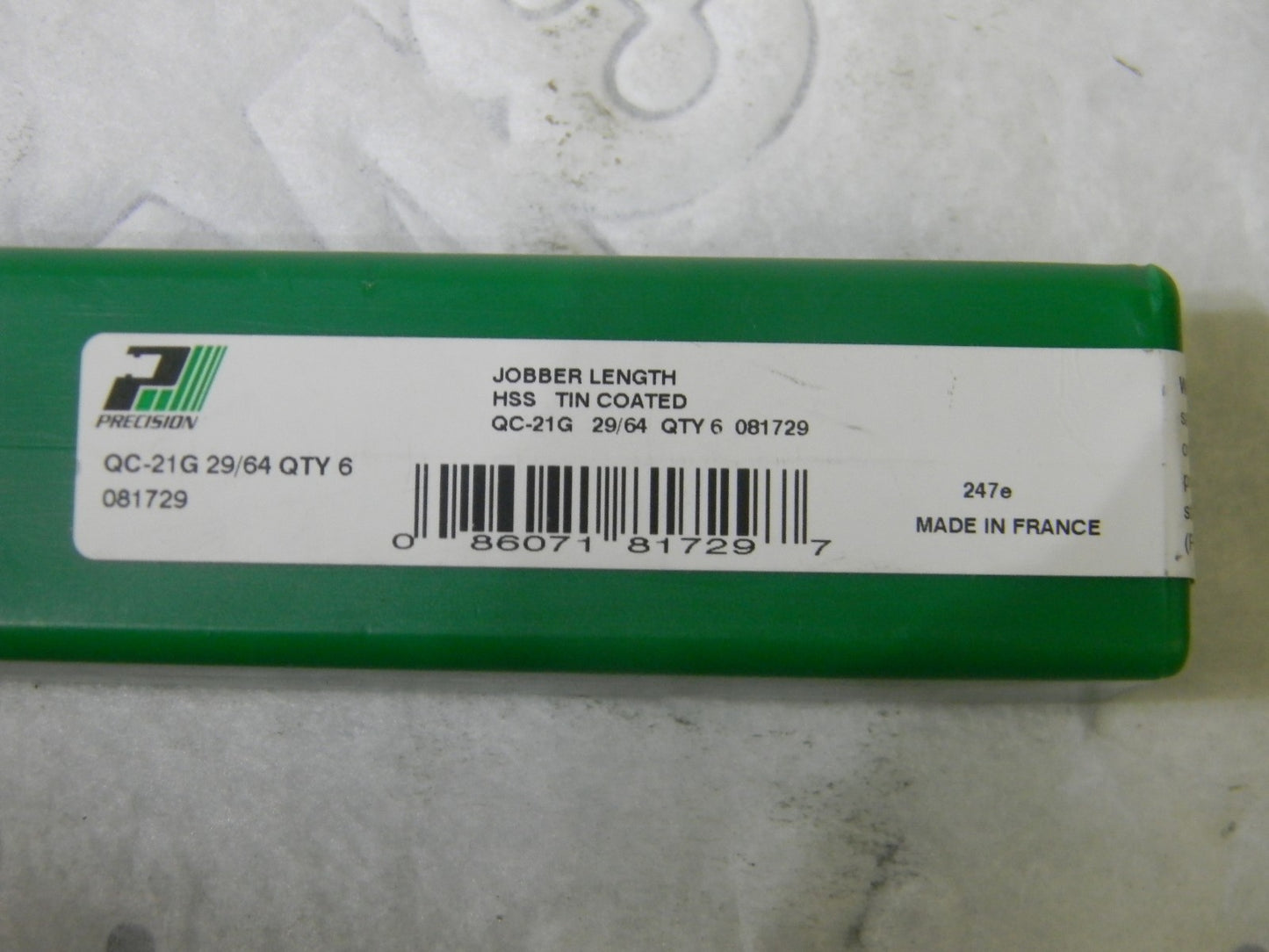 Precision Twist Drill Parabolic Flute Jobber Drill 29/64 TiN 5-5/8L Qty6 08179