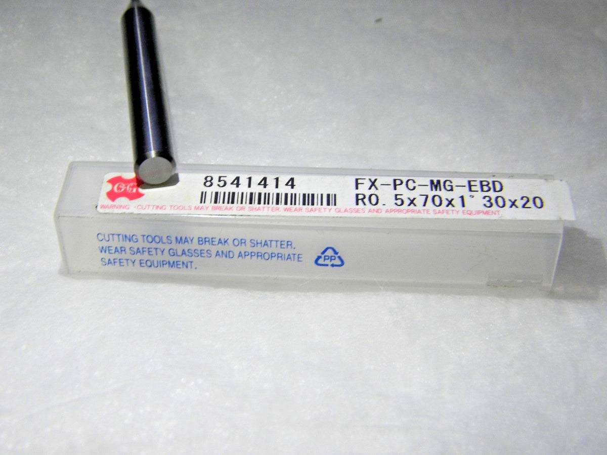 OSG Carbide Center Cutting Ball End Mill FX-PC-MG-EBD W R0.5 X 1 X 70 8541414