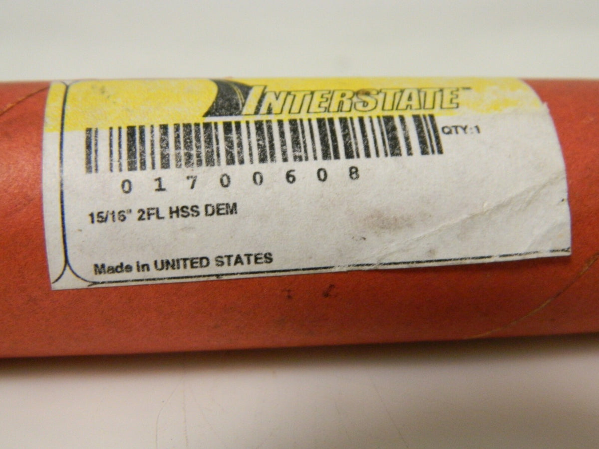 Interstate End Mill 15/16" Dia 1-5/8" LOC 1" Shk Dia 5-7/8" OAL 2 FL 01700608