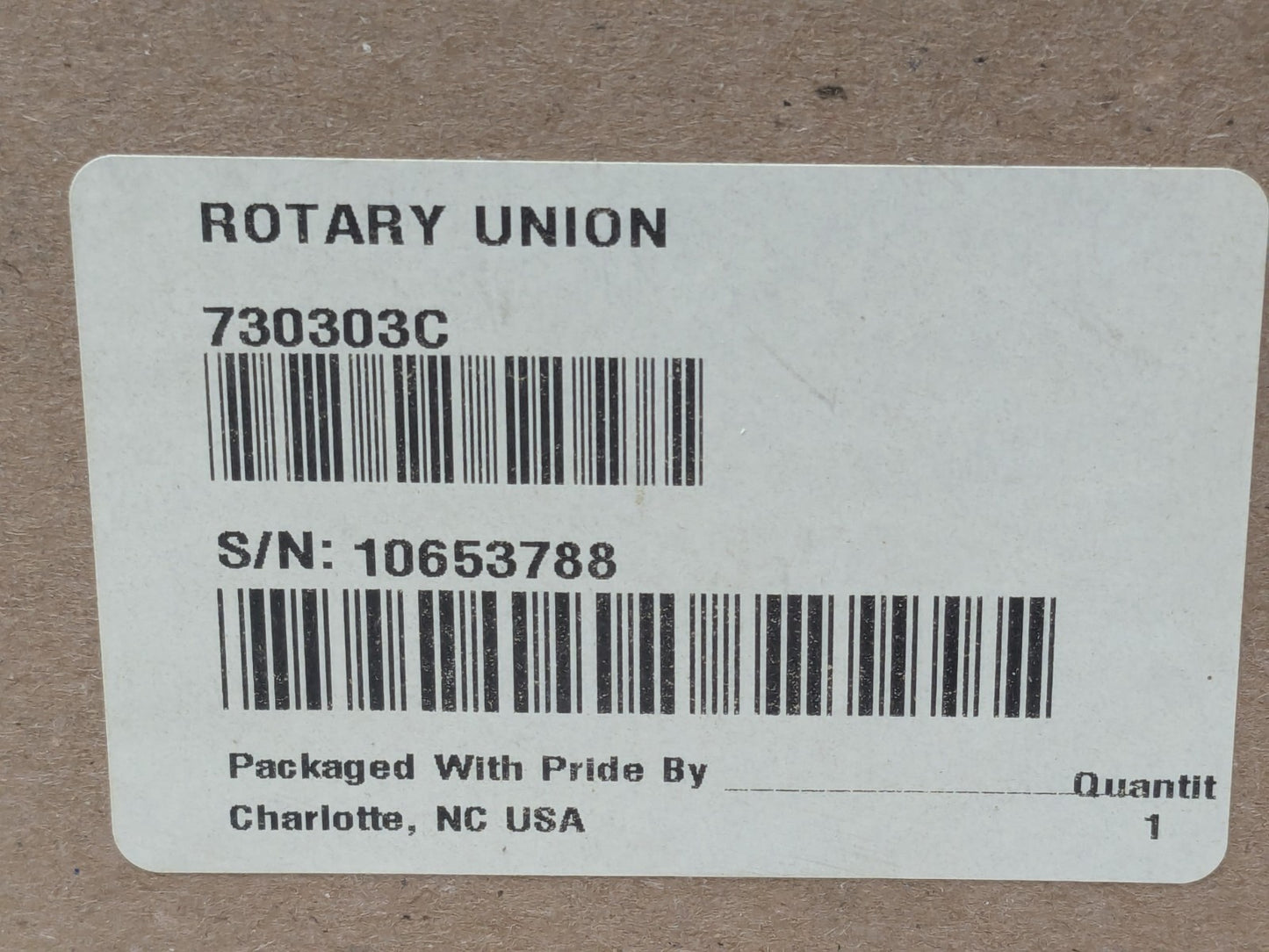 Duff-Norton RH Rotary Union Single-flow 1" NPT Port X 6-1/8" Body Length 730303C