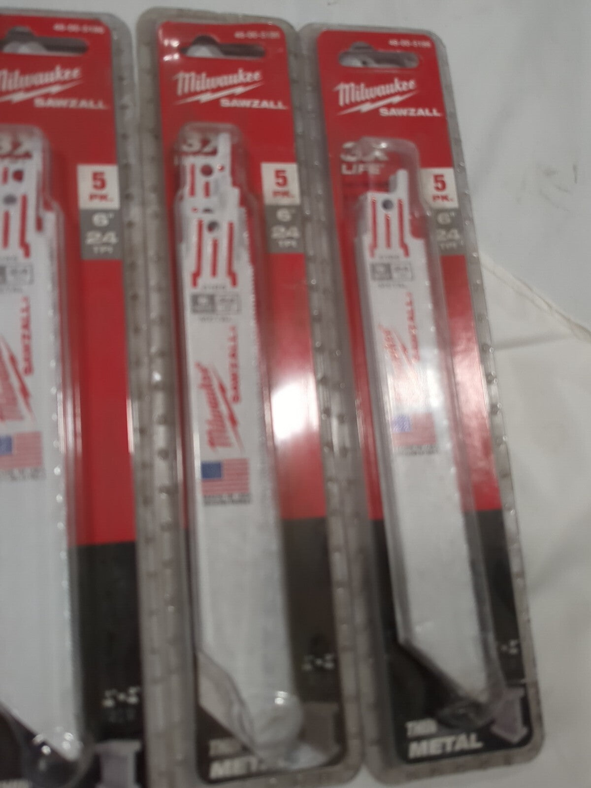 MILWAUKEE TOOL 4pks of 5ct Reciprocating Saw Blades: Steel 48-00-5186